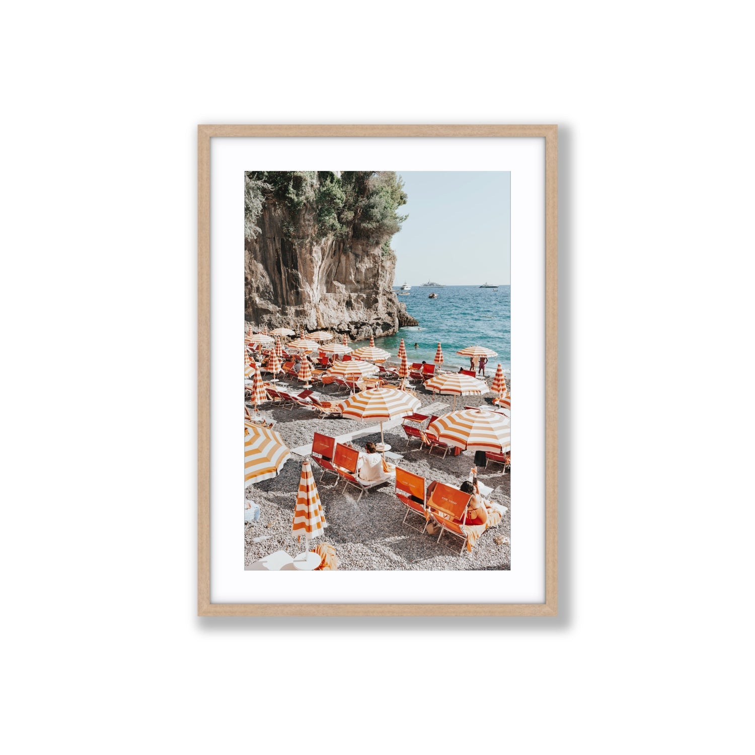 Tangerine Dream fine art print, Positano, Italy, Large, Natural Oak Frame · Matboard, Fine Art Print