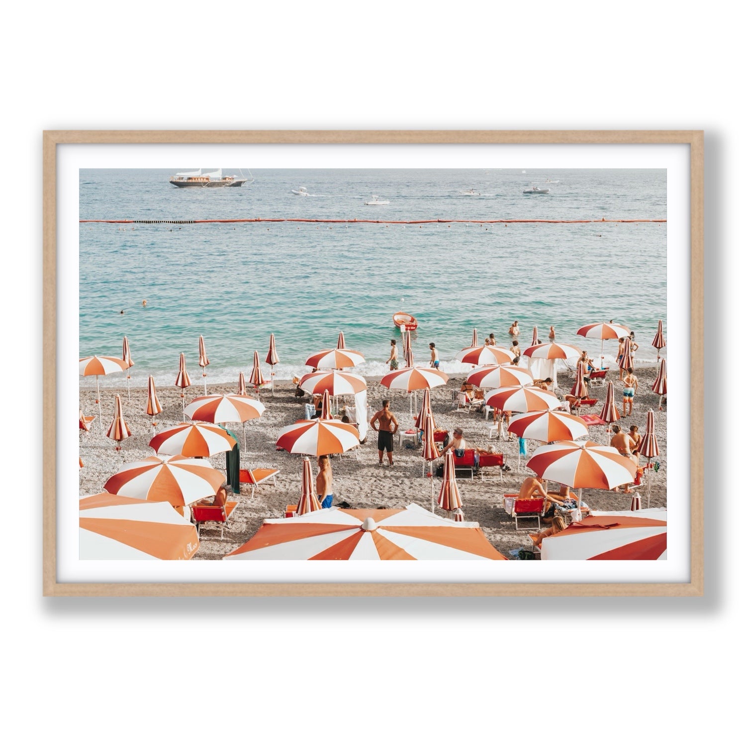 That's Amore Amalfi Mediterranean wall art Statement fine art print in natural oak frame with matboard