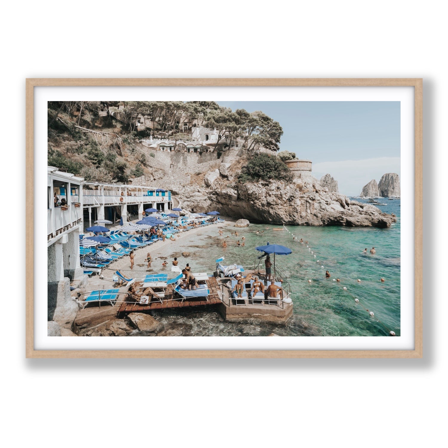 Vita Bella fine art print, Capri, Italy, Statement, Natural Oak Frame · Matboard, Fine Art Print
