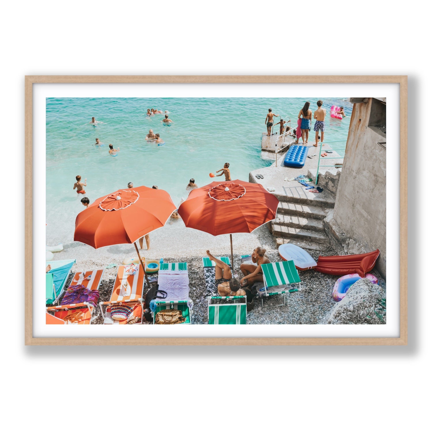 Water Wonderland fine art print, Capri, Italy, Statement, Natural Oak Frame · Matboard, Fine Art Print
