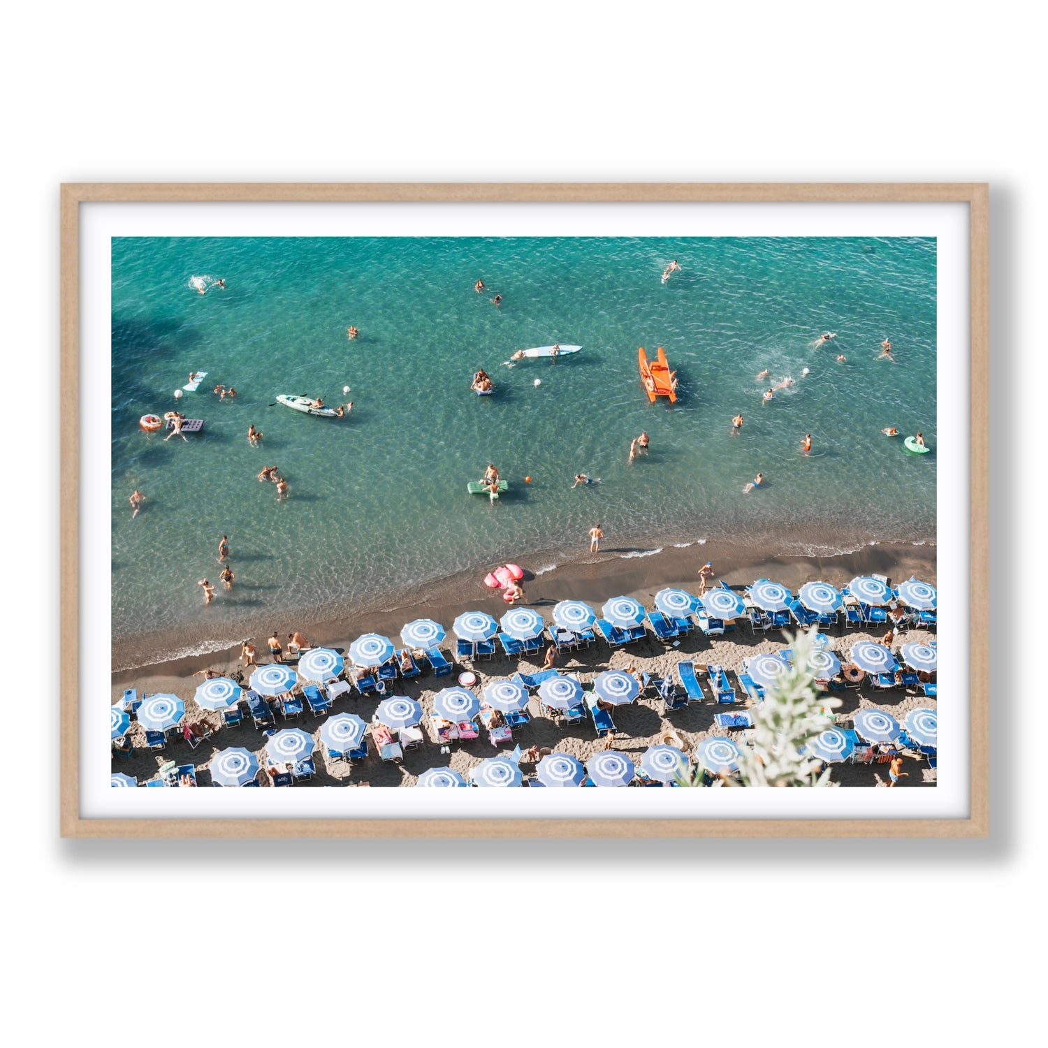 The Sea of Tranquility fine art print, Sorrento, Italy, Statement, Natural Oak Frame · Matboard, Fine Art Print