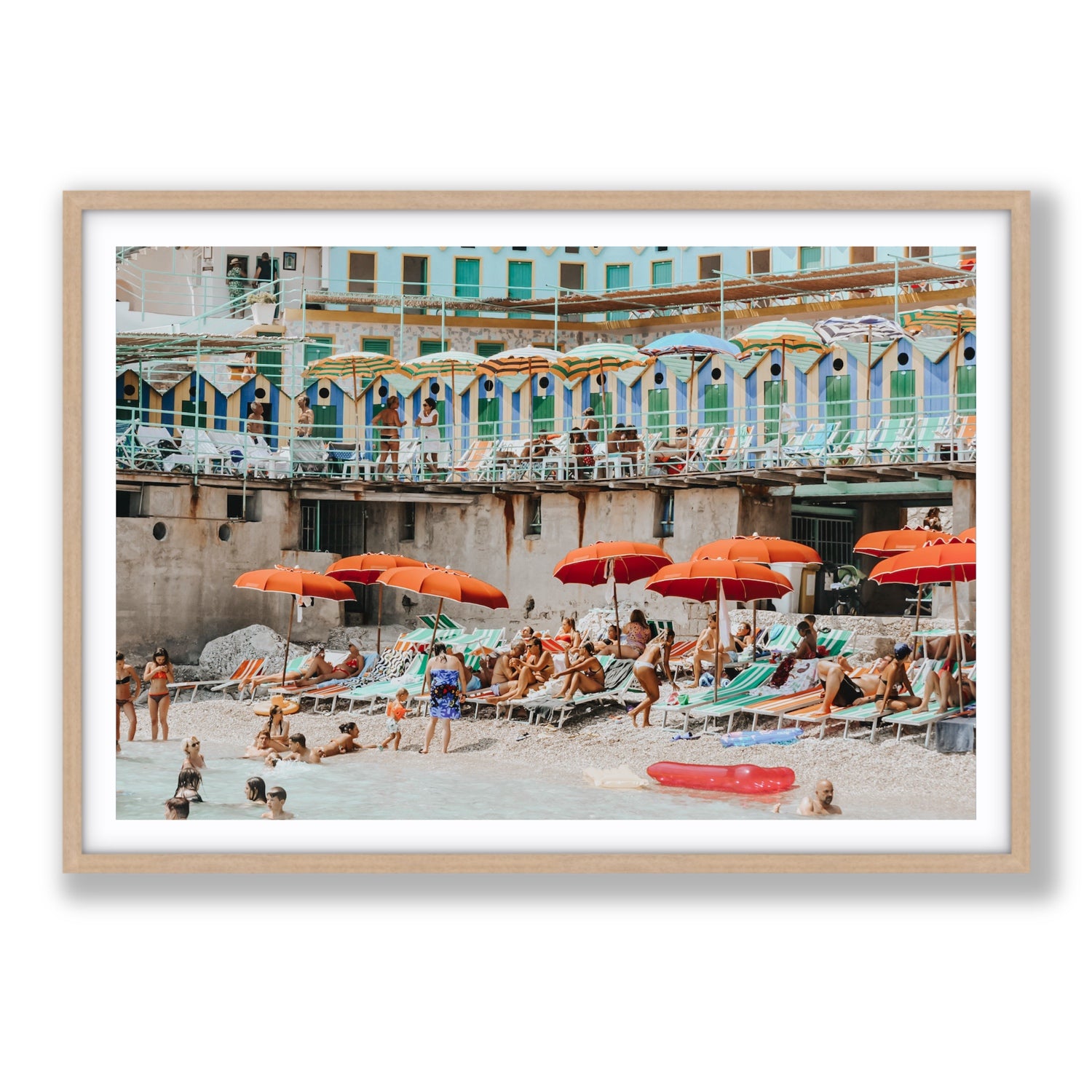 Umbrella Fiesta fine art print, Capri, Italy, Statement, Natural Oak Frame · Matboard, Fine Art Print