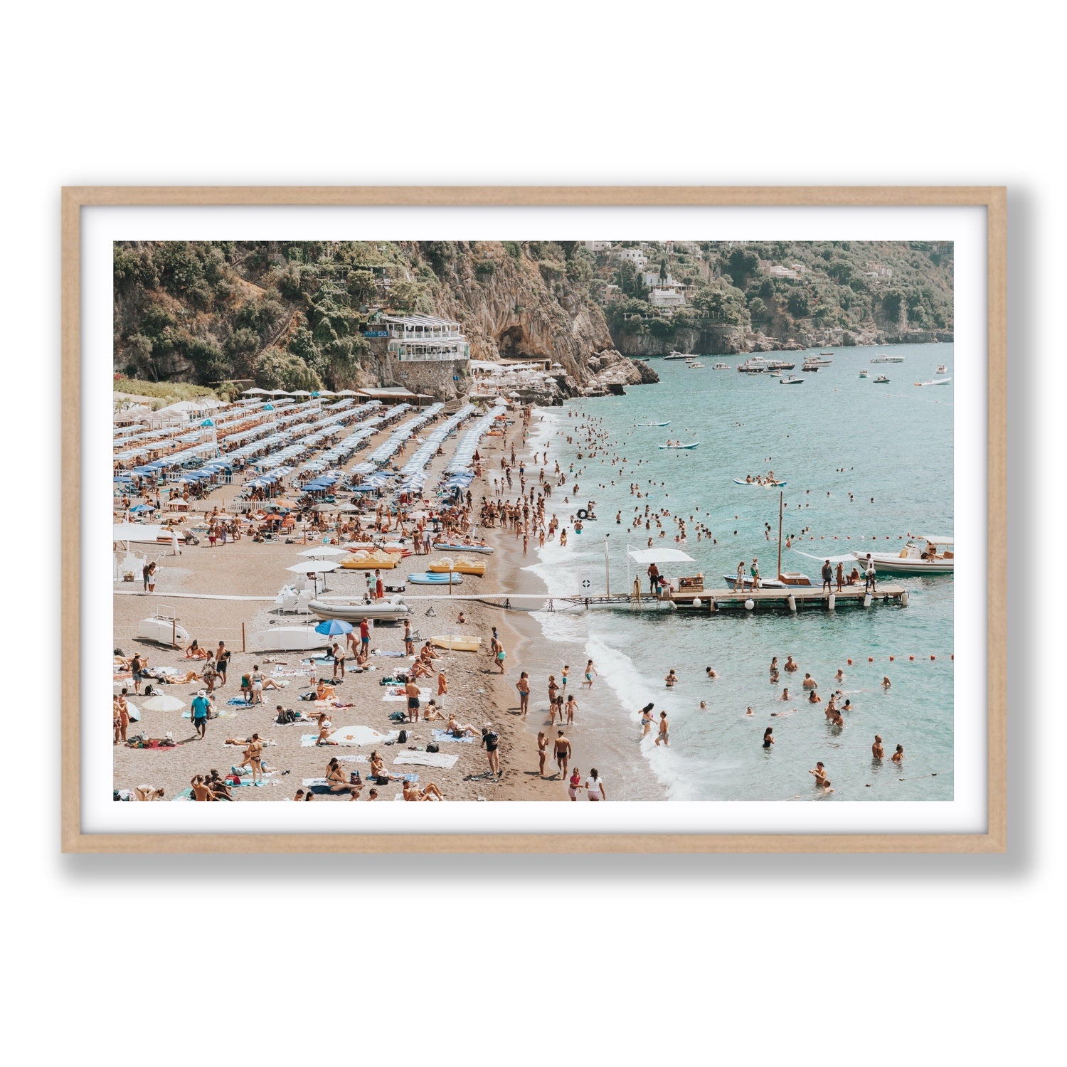 Vista Costiera fine art print, Positano, Italy, Statement, Natural Oak Frame · Matboard, Fine Art Print