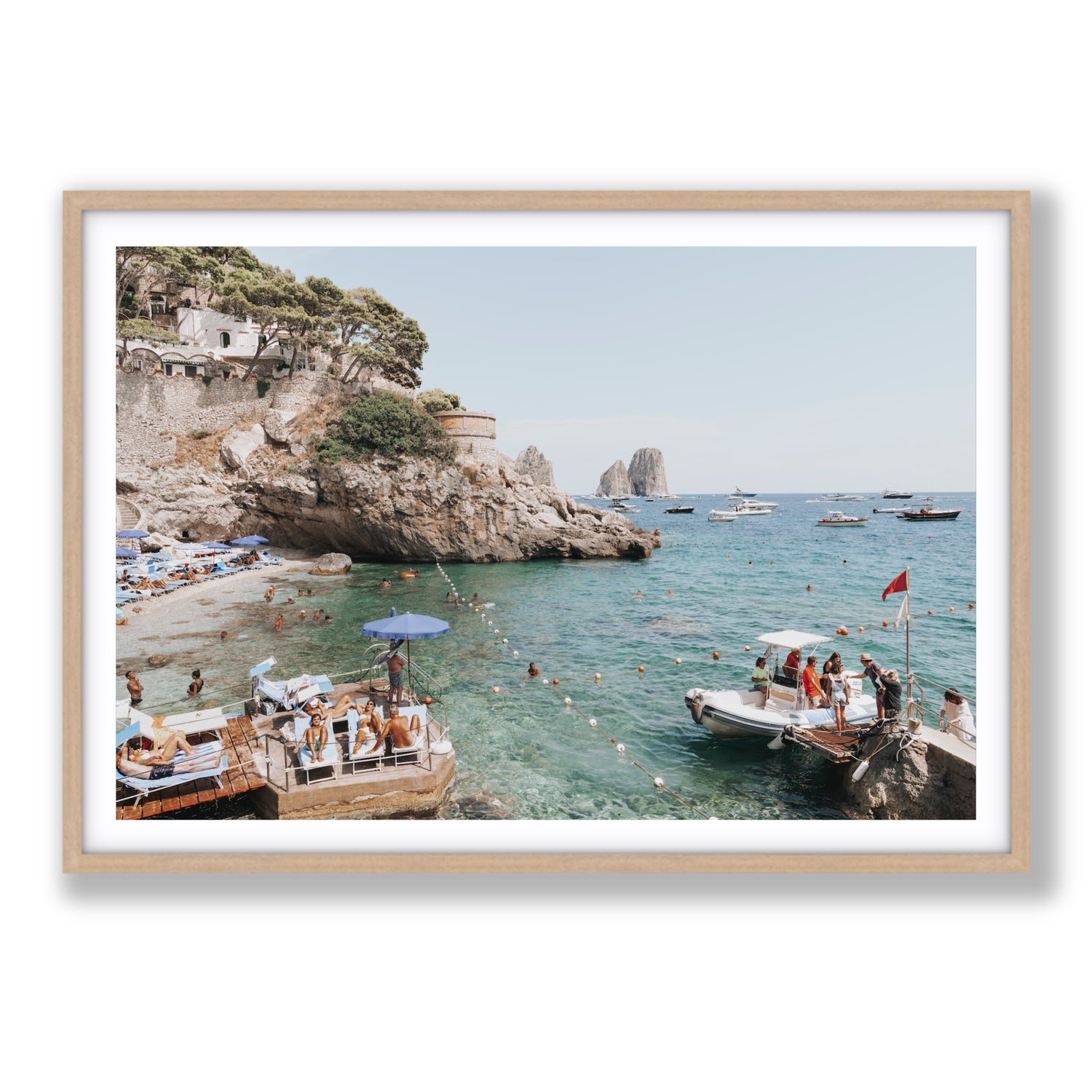 Torre Saracena fine art print, Capri, Italy, Statement, Natural Oak Frame · Matboard, Fine Art Print