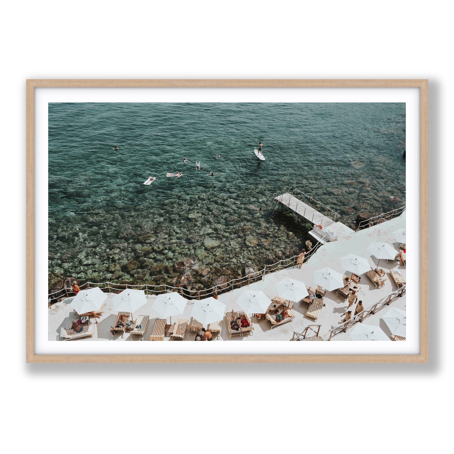 Our Tuscan Dream Tuscany Italian wall art Statement fine art print in natural oak frame with matboard