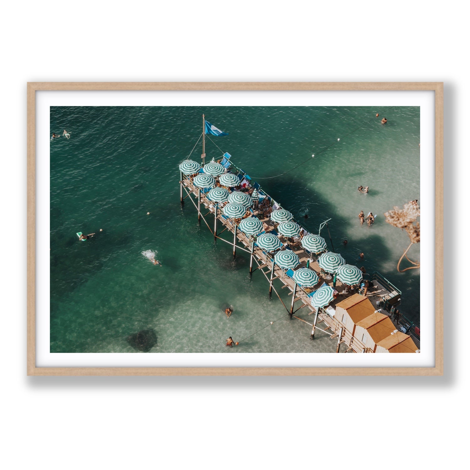 Sorrento Shangri La Sorrento coastal Italian wall art Statement fine art print in natural oak frame with matboard