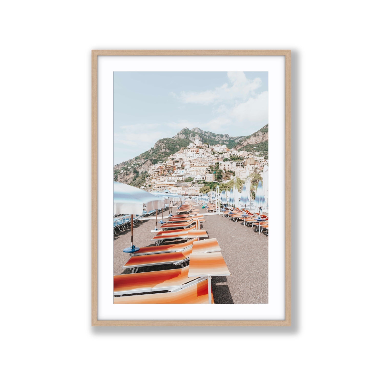 A Symphony of Colours fine art print, Positano, Italy, Extra Large, Natural Oak Frame · Matboard, Fine Art Print