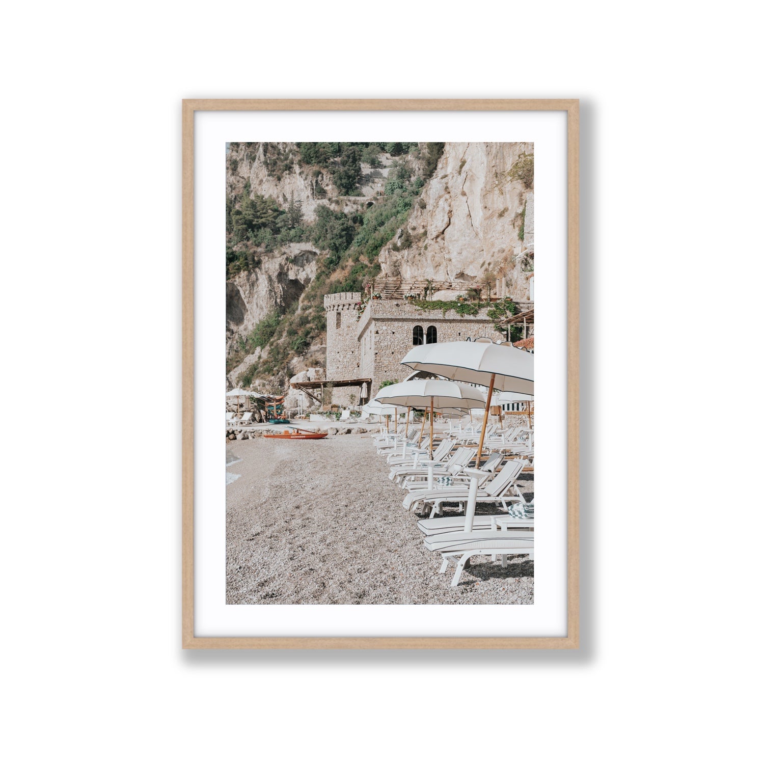 La Villeggiatura fine art print, Amalfi, Italy, luxury escapes artwork, Extra Large, Natural Oak Frame · Matboard, Fine Art Print