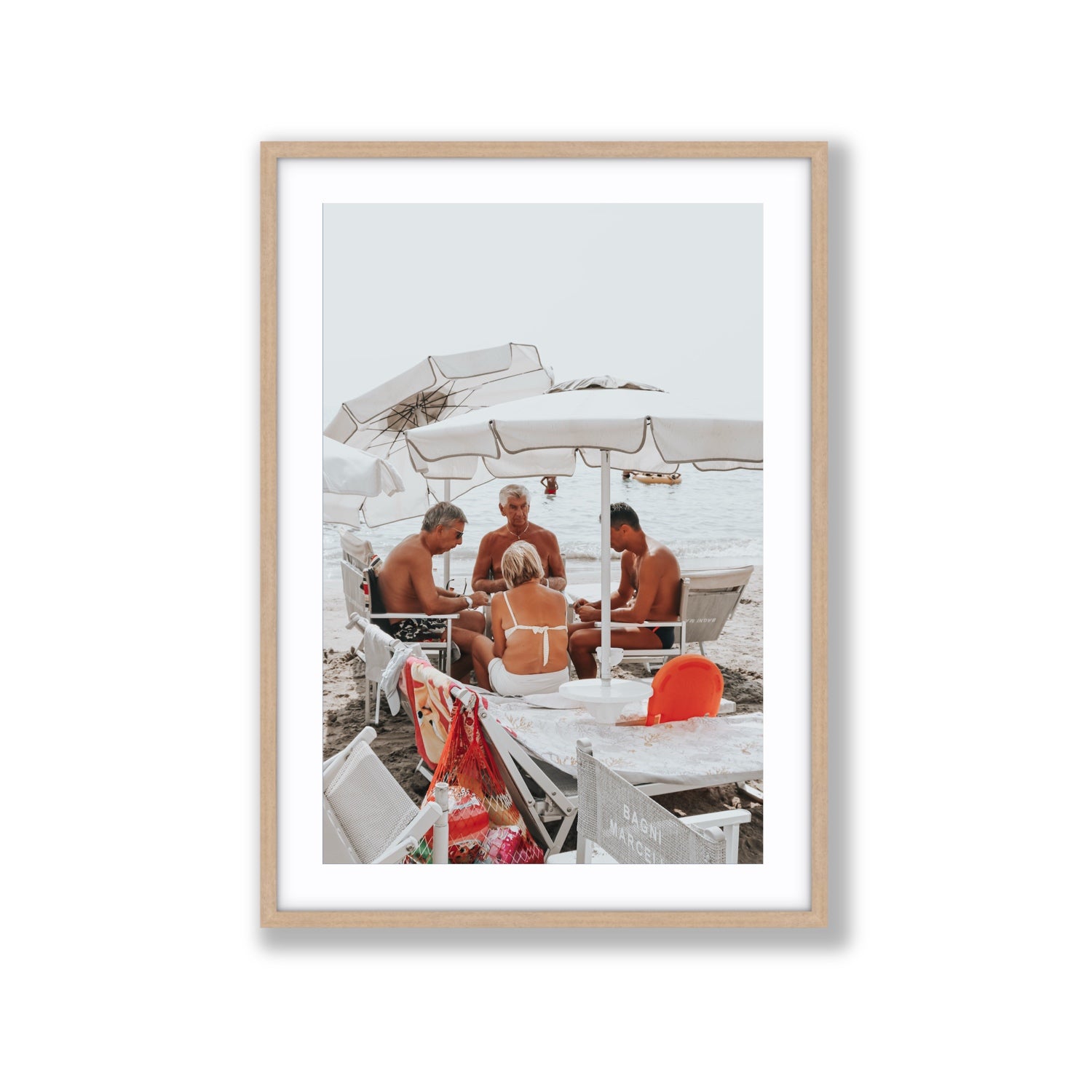 Luck Of The Draw fine art print, Alassio, Italy, Extra Large, Natural Oak Frame · Matboard, Fine Art Print