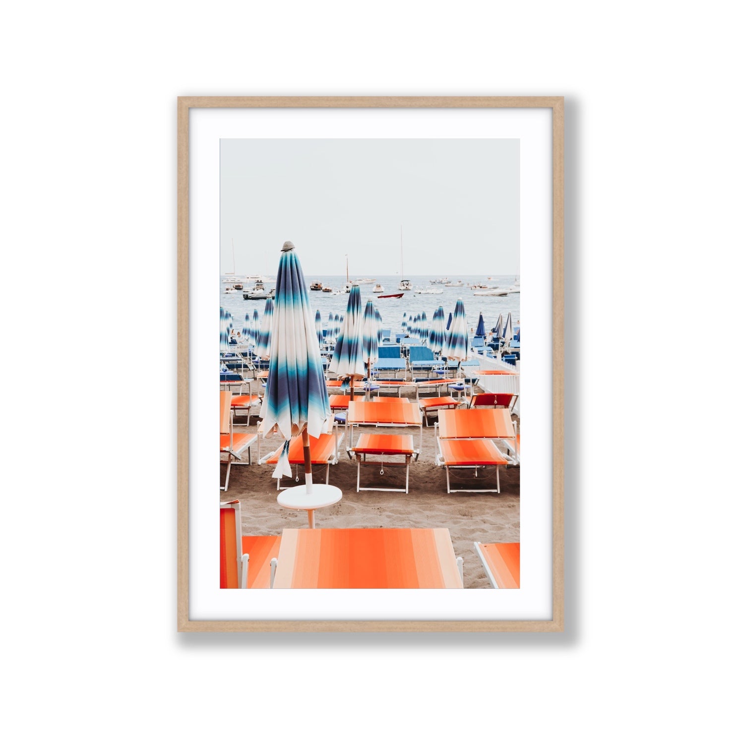 Orange Crush fine art print, Positano, Italy, Extra Large, Natural Oak Frame · Matboard, Fine Art Print