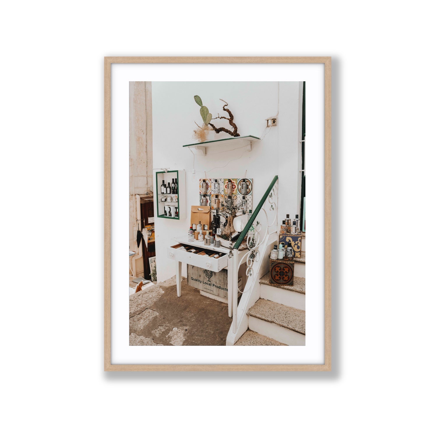 Liquid Gold fine art print, Puglia, Italy, Extra Large, Natural Oak Frame · Matboard, Fine Art Print