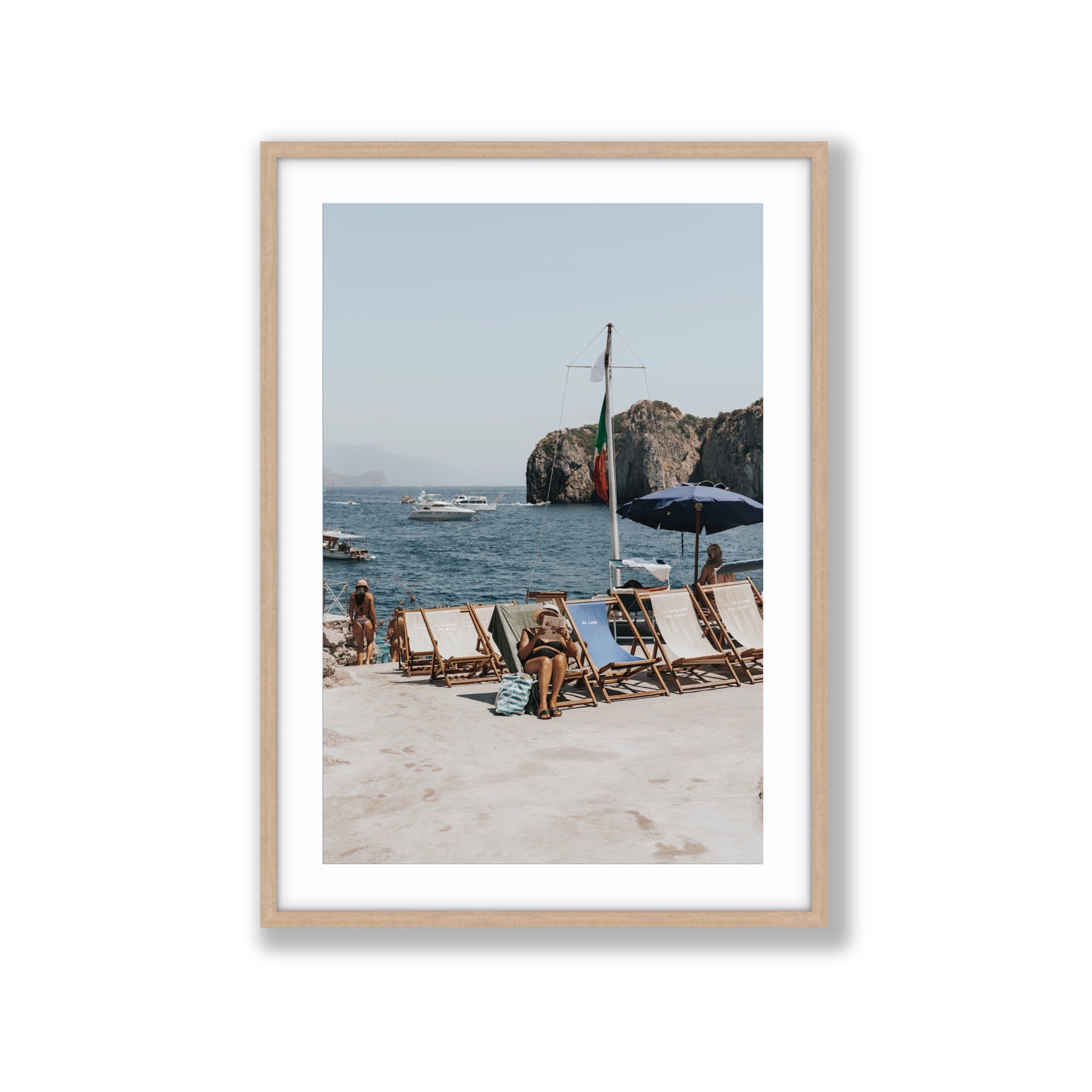 Vintage Sun Goddess fine art print, Capri, Italy, Extra Large, Natural Oak Frame · Matboard, Fine Art Print