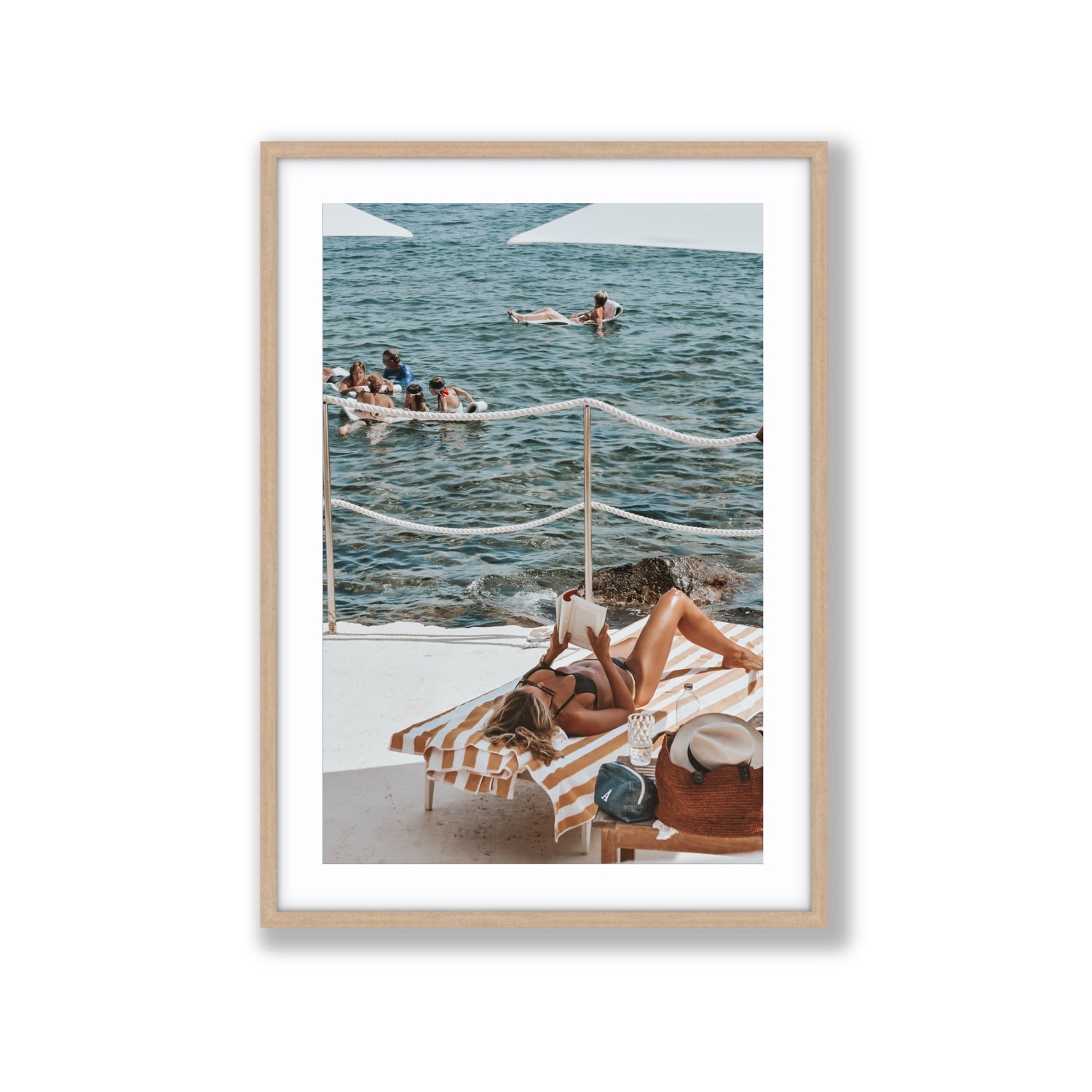 Cloud Nine Tuscany Italian decor wall art Extra Large fine art print in natural oak frame with matboard