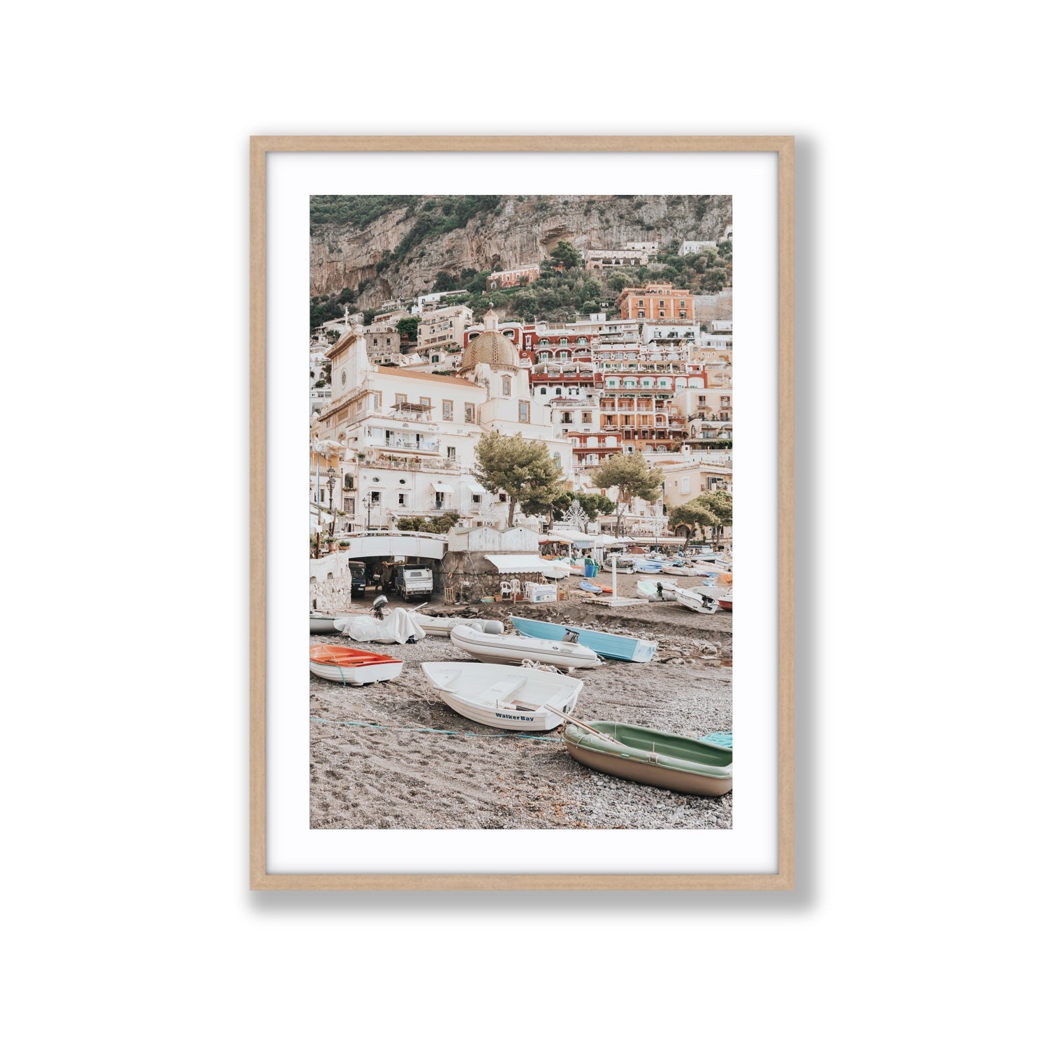 A Memory To Treasure fine art print, Positano, Italy, Extra Large, Natural Oak Frame · Matboard, Fine Art Print