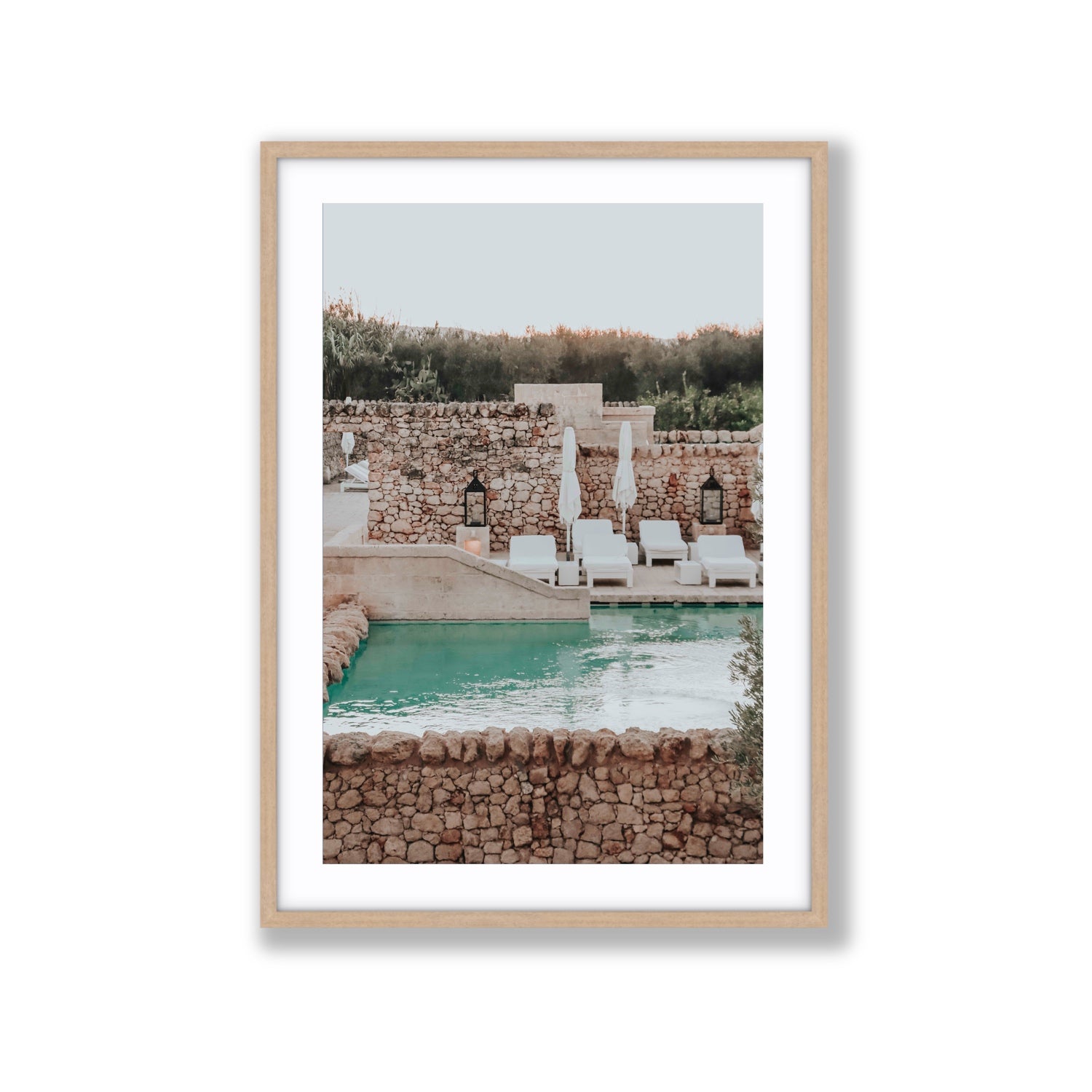 Stone Refuge fine art print, Puglia, Italy, Extra Large, Natural Oak Frame · Matboard, Fine Art Print