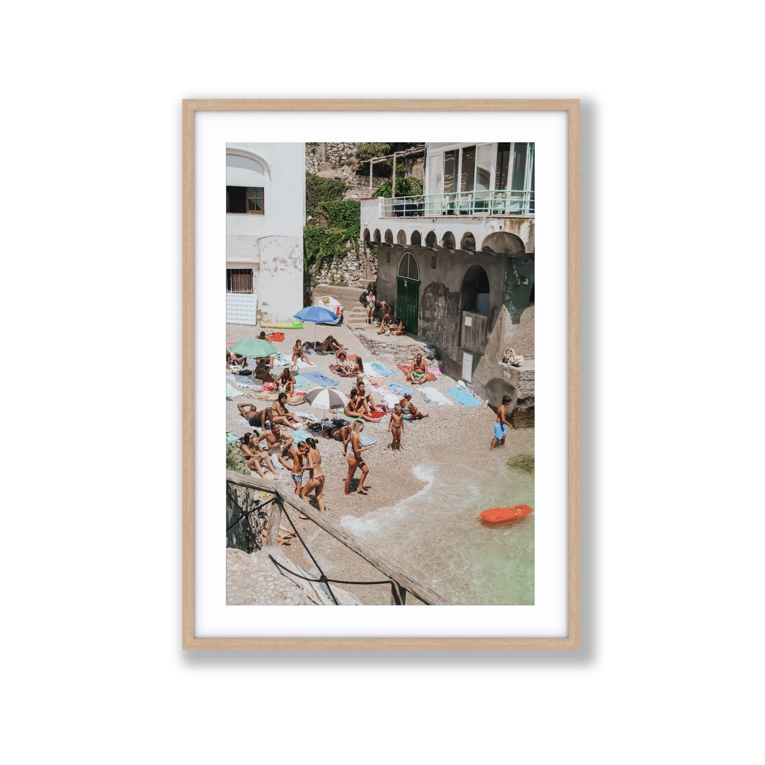 The Sunbathers Oasis fine art print, Capri, Italy, Extra Large, Natural Oak Frame · Matboard, Fine Art Print