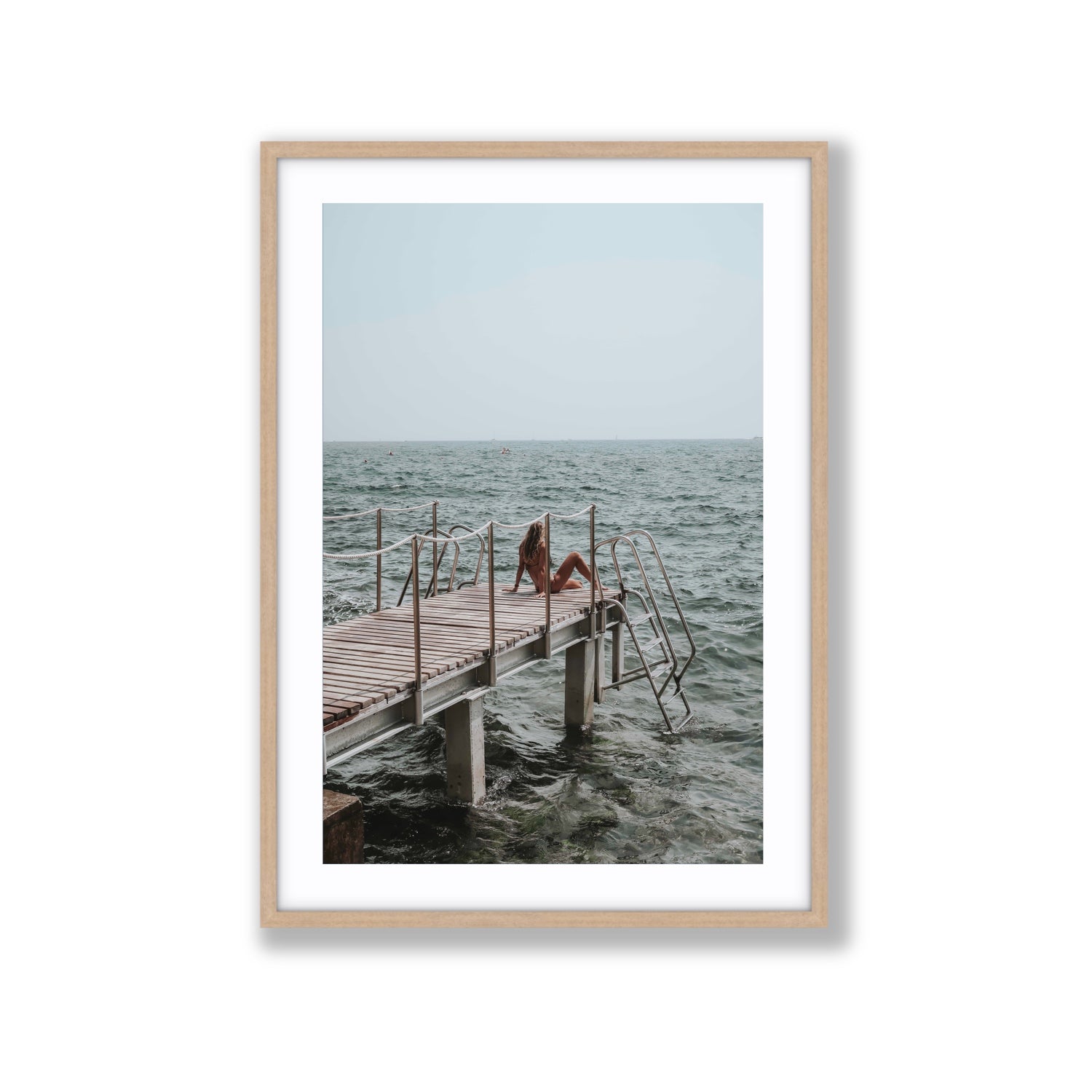 The Dock's Whisper fine art print, Tuscany, Italy, Extra Large, Natural Oak Frame · Matboard, Fine Art Print