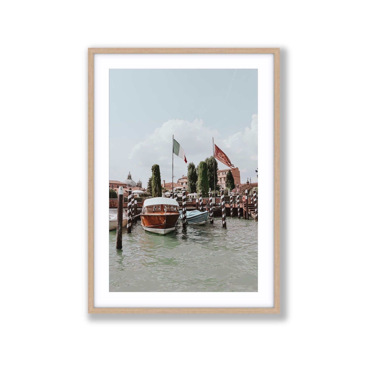Cipriani Venice wall art Extra Large fine art print in natural oak frame with matboard