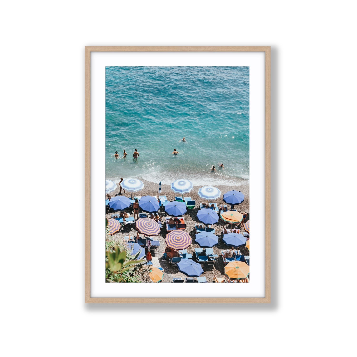 Paradise Beach fine art print, Positano, Italy, Extra Large, Natural Oak Frame · Matboard, Fine Art Print