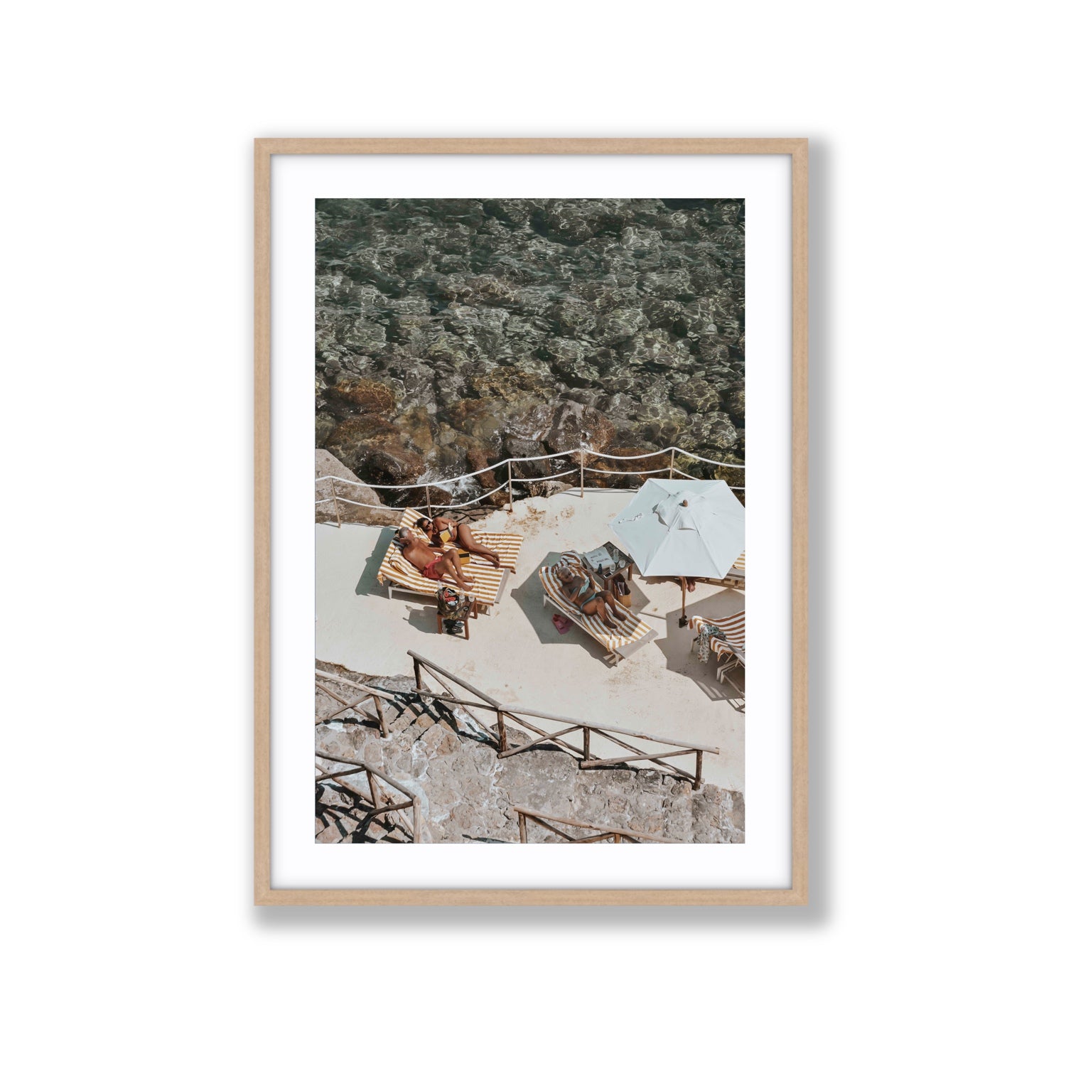 Lounge Lizards Tuscany Italian decor wall art Extra Large fine art print in natural oak frame with matboard