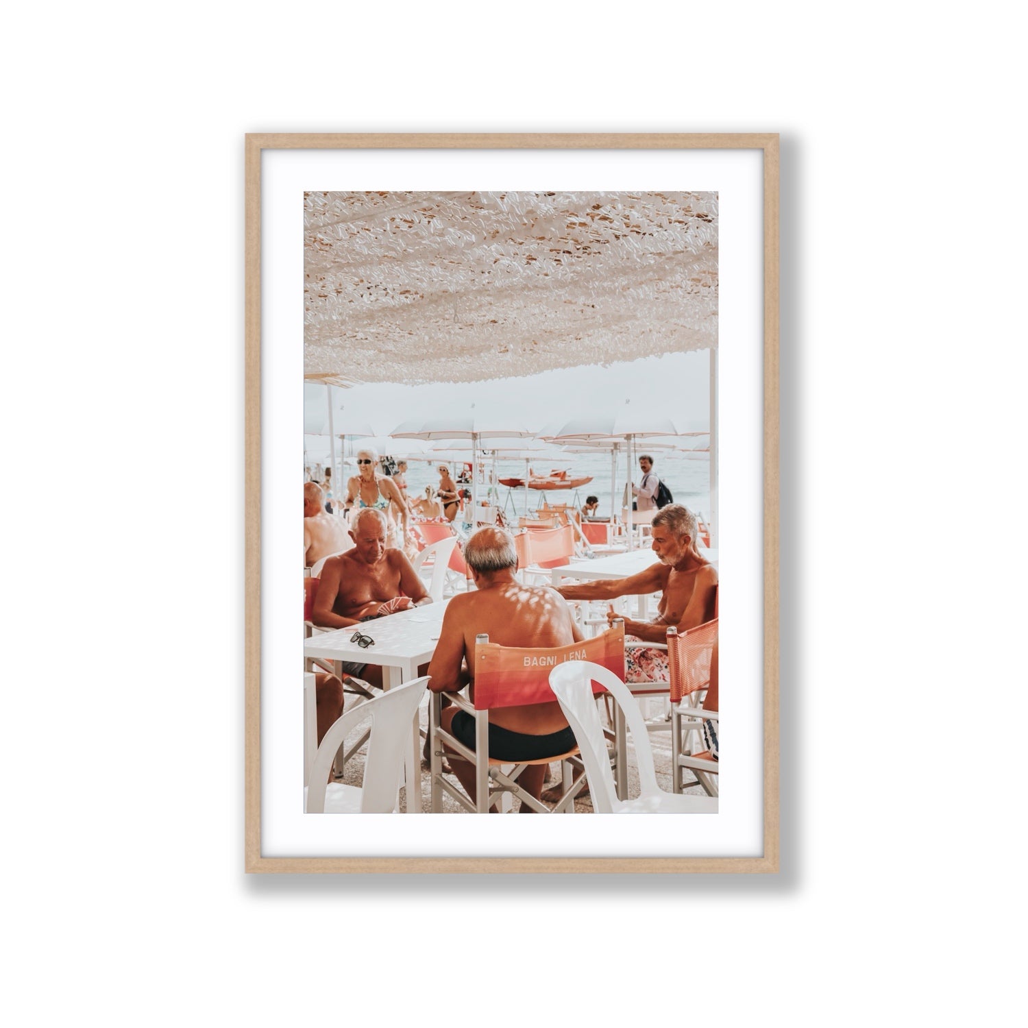 The Players fine art print, Alassio, Italy, Extra Large, Natural Oak Frame · Matboard, Fine Art Print