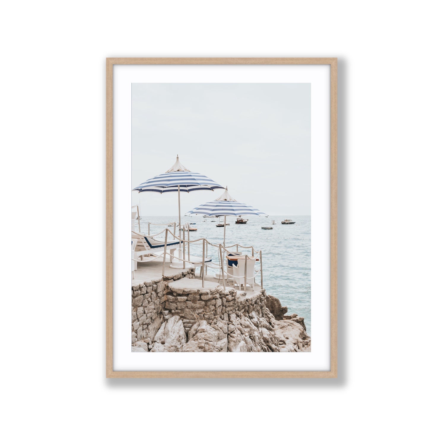 La Scogliera fine art print, Positano, Italy, Extra Large, Natural Oak Frame · Matboard, Fine Art Print