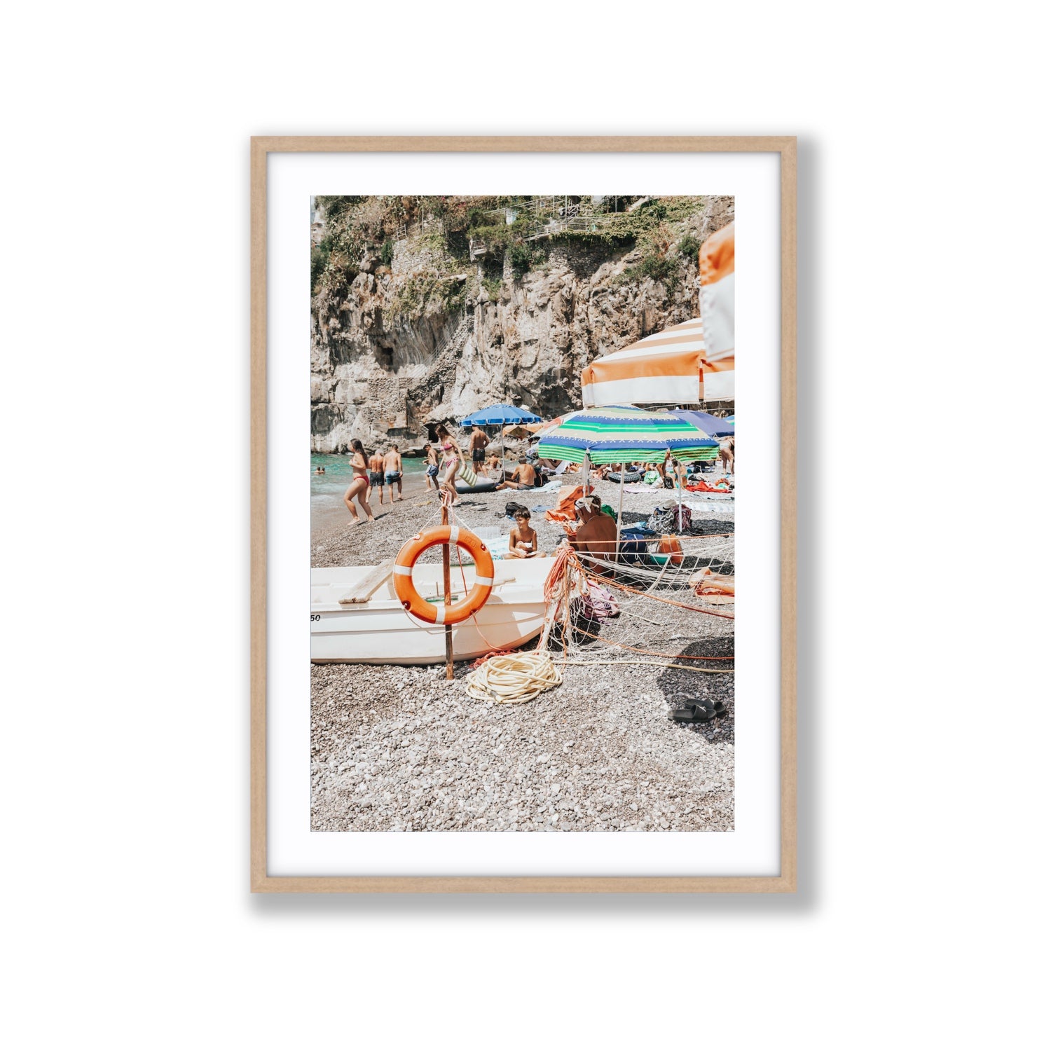Il Ragazzo fine art print, Positano, Italy, Extra Large, Natural Oak Frame · Matboard, Fine Art Print