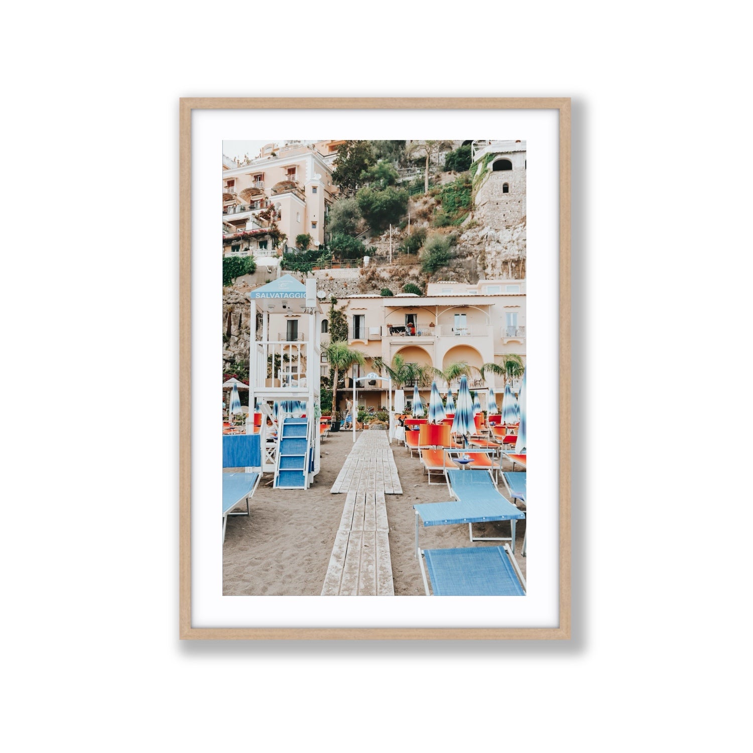 Torre Di Salvataggio fine art print, Positano, Italy, Extra Large, Natural Oak Frame · Matboard, Fine Art Print