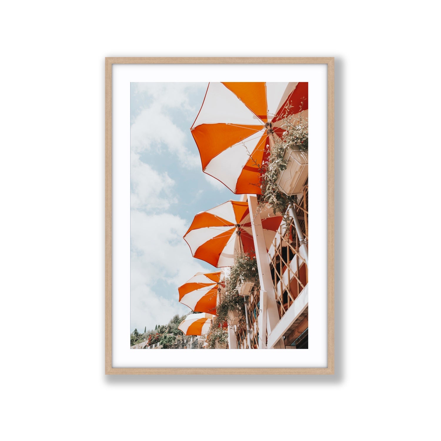 Mantienilo Semplice fine art print, Positano, Italy, Extra Large, Natural Oak Frame · Matboard, Fine Art Print