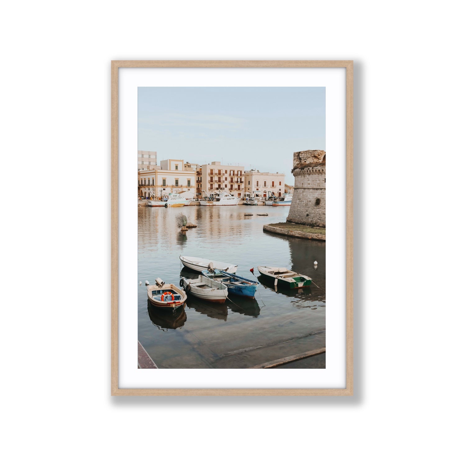 Fishing Legacy fine art print, Puglia, Italy, Extra Large, Natural Oak Frame · Matboard, Fine Art Print