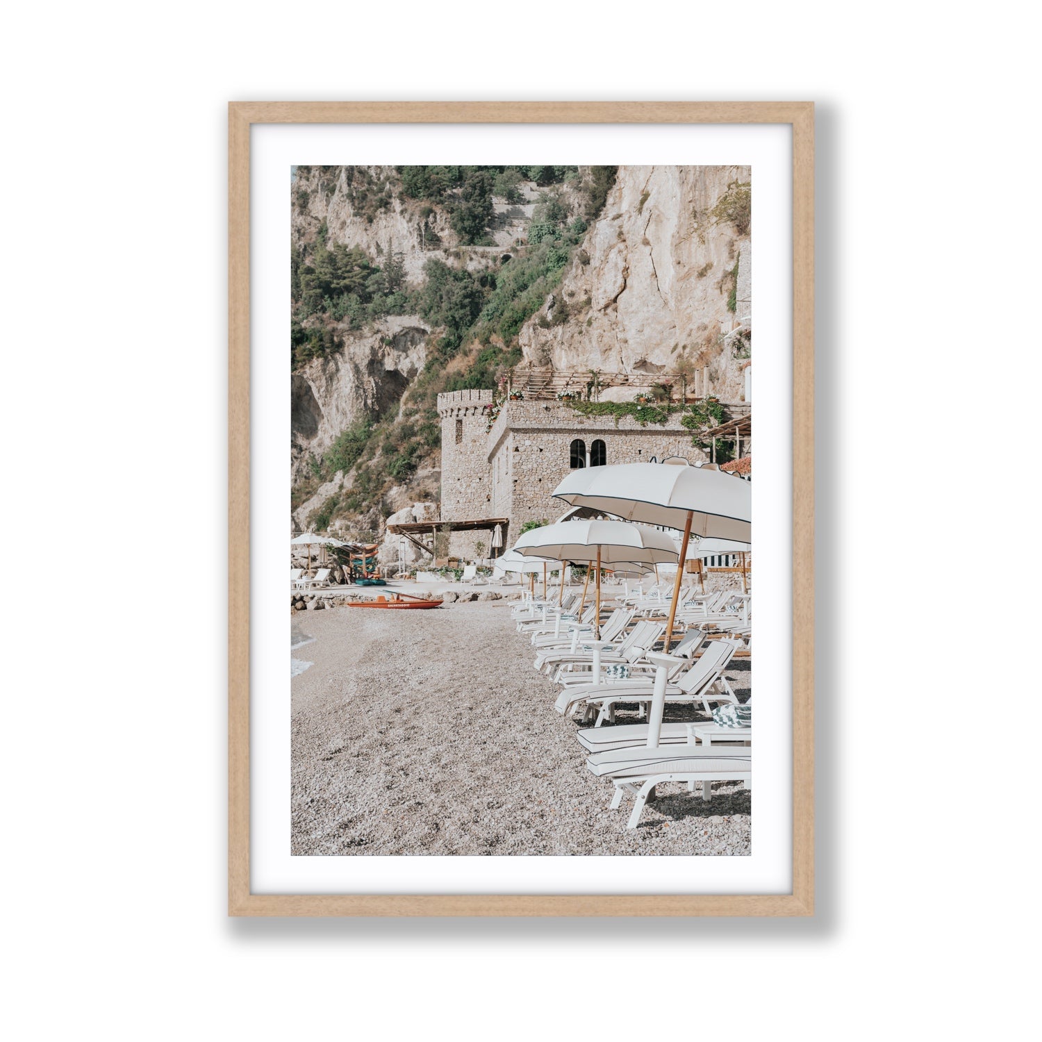 La Villeggiatura fine art print, Amalfi, Italy, luxury escapes artwork, Giant, Natural Oak Frame · Matboard, Fine Art Print