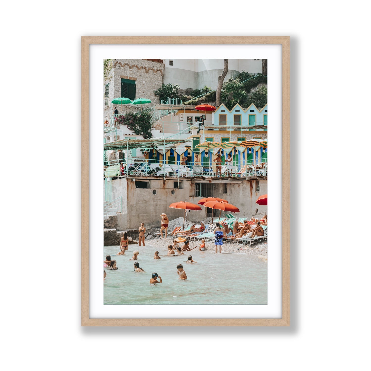 Kaleidoscope fine art print, Capri, Italy, Giant, Natural Oak Frame · Matboard, Fine Art Print
