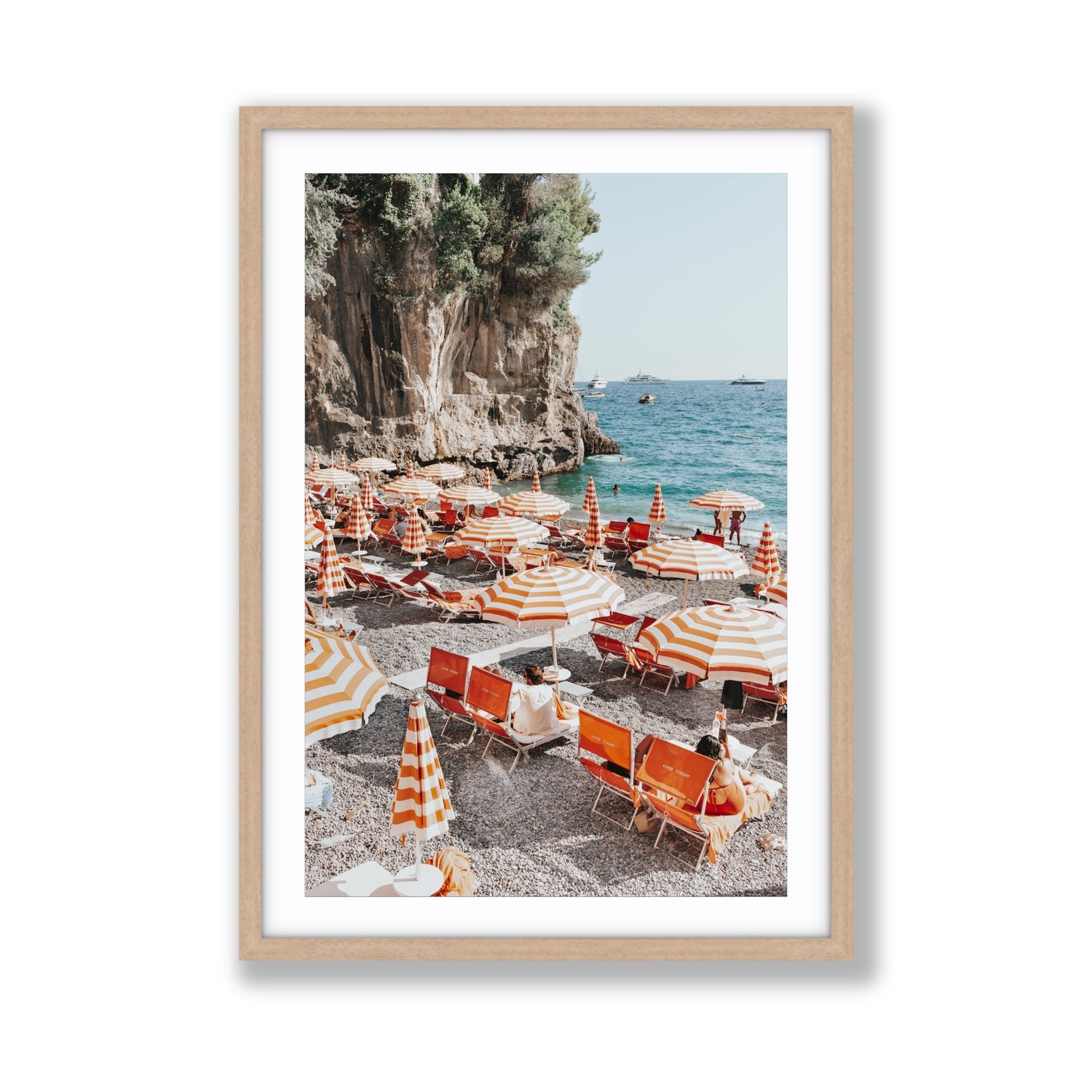 Tangerine Dream fine art print, Positano, Italy, Giant, Natural Oak Frame · Matboard, Fine Art Print