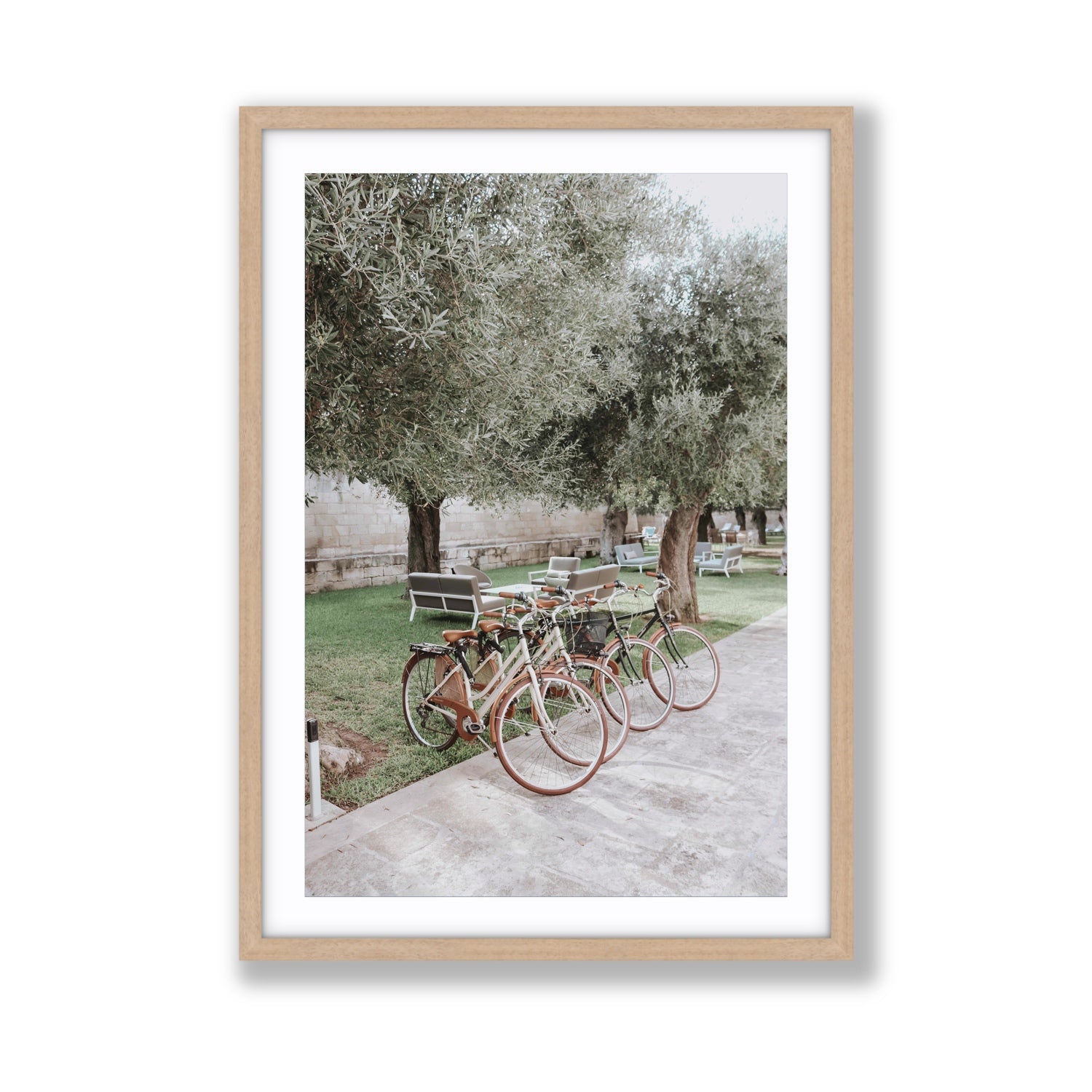 Classic Cruisers Puglia wall art Giant fine art print in natural oak frame with matboard