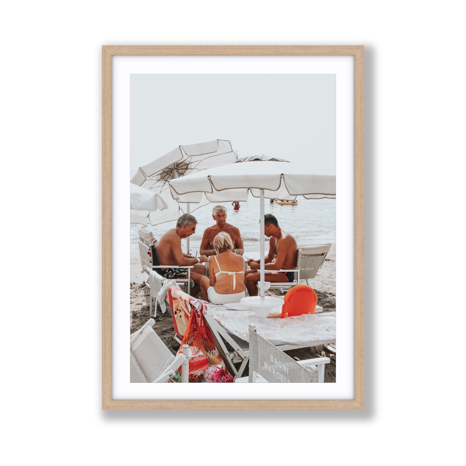 Luck Of The Draw fine art print, Alassio, Italy, Giant, Natural Oak Frame · Matboard, Fine Art Print