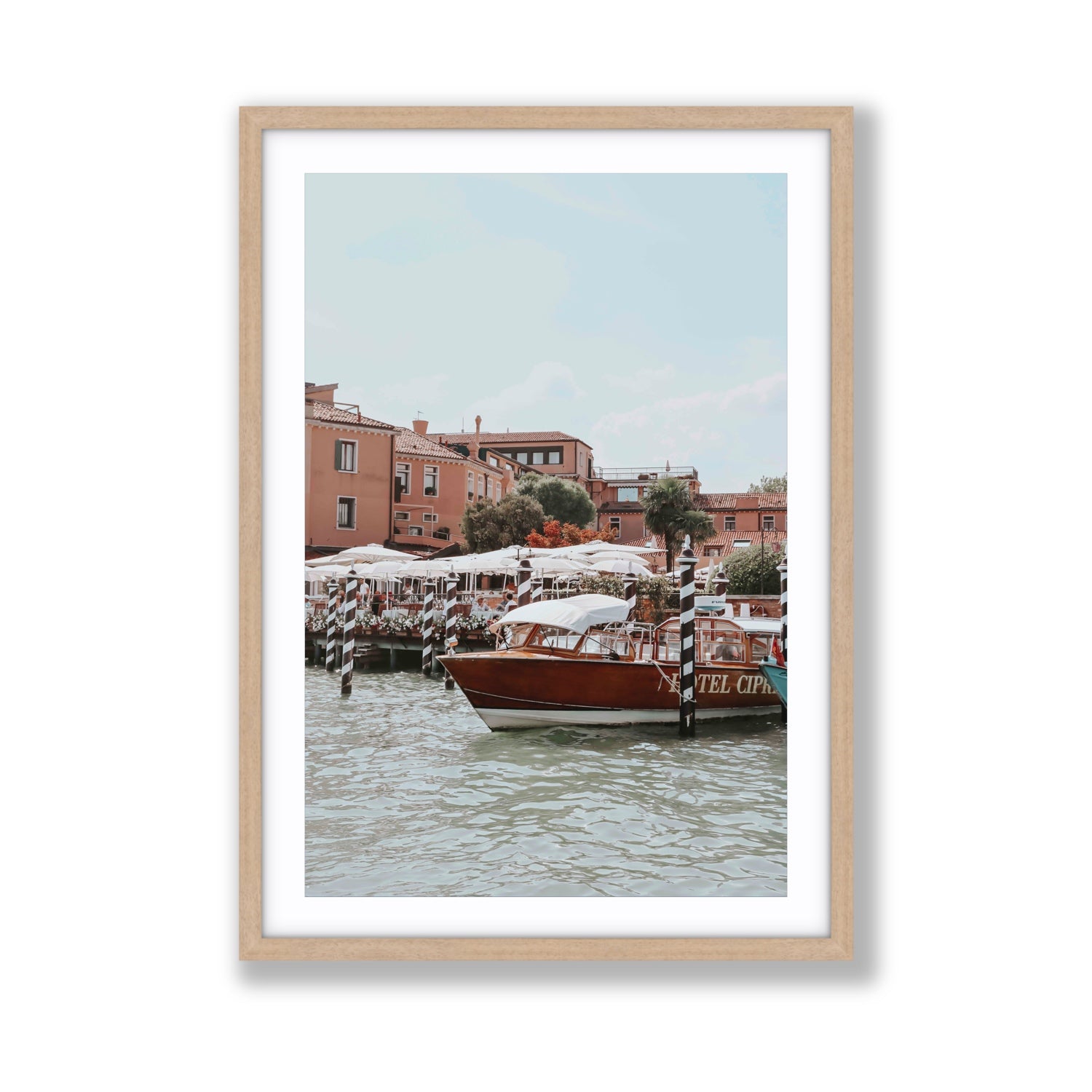 Queen Of The Adriatic Venice Italian wall art Giant fine art print in natural oak frame with matboard