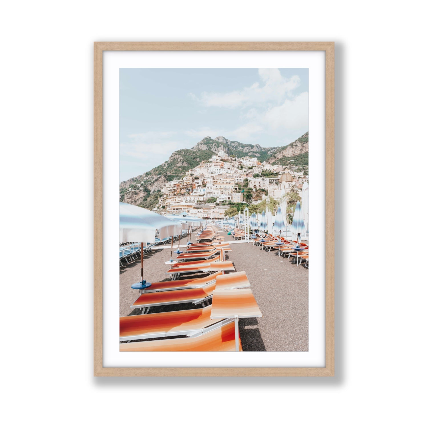 A Symphony of Colours fine art print, Positano, Italy, Giant, Natural Oak Frame · Matboard, Fine Art Print