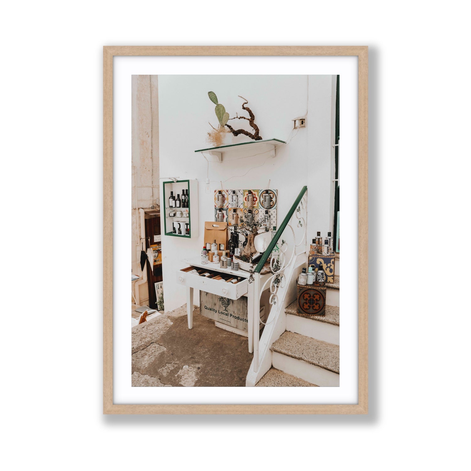 Liquid Gold fine art print, Puglia, Italy, Giant, Natural Oak Frame · Matboard, Fine Art Print