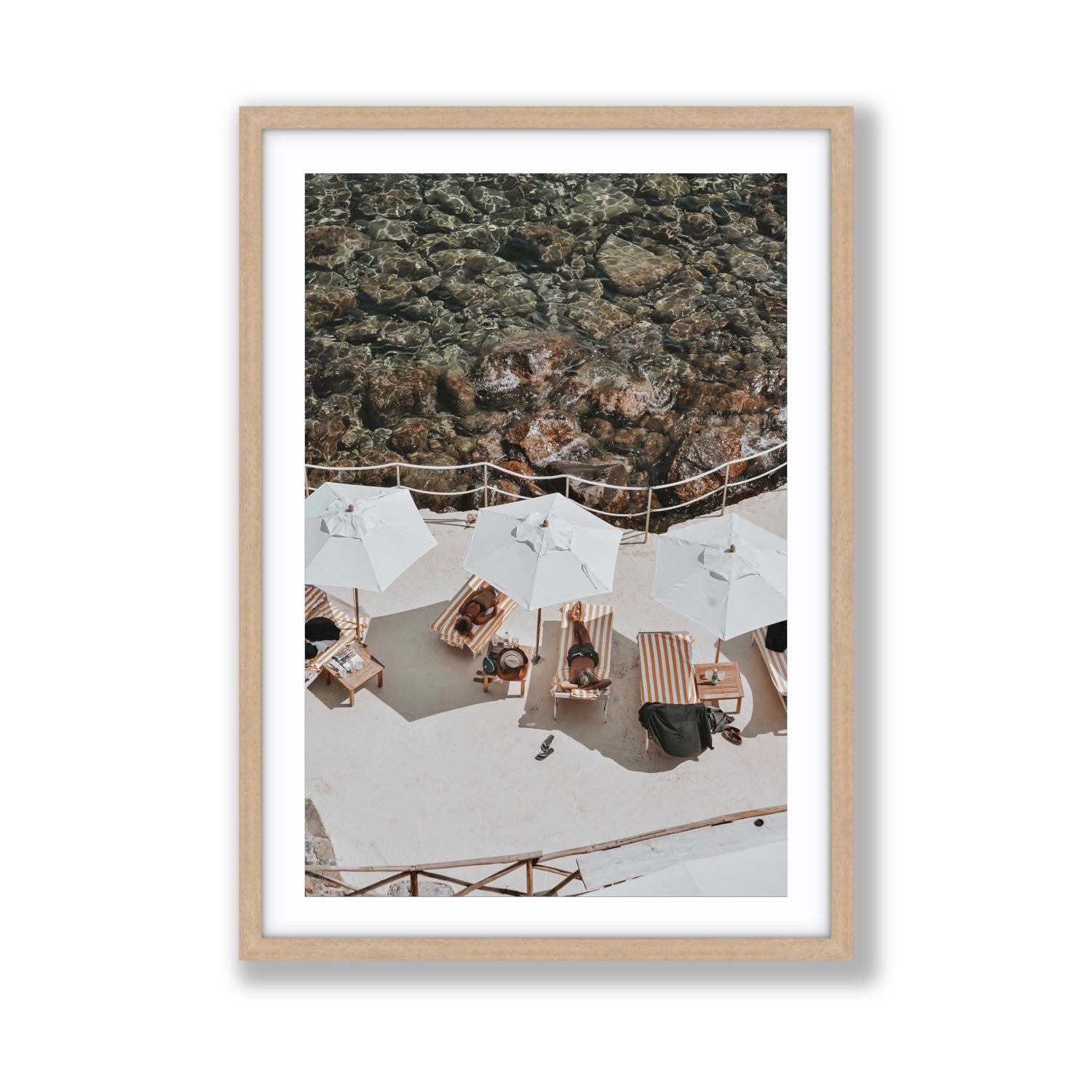 When Harry Met Sally Tuscany coastal wall art Giant fine art print in natural oak frame with matboard
