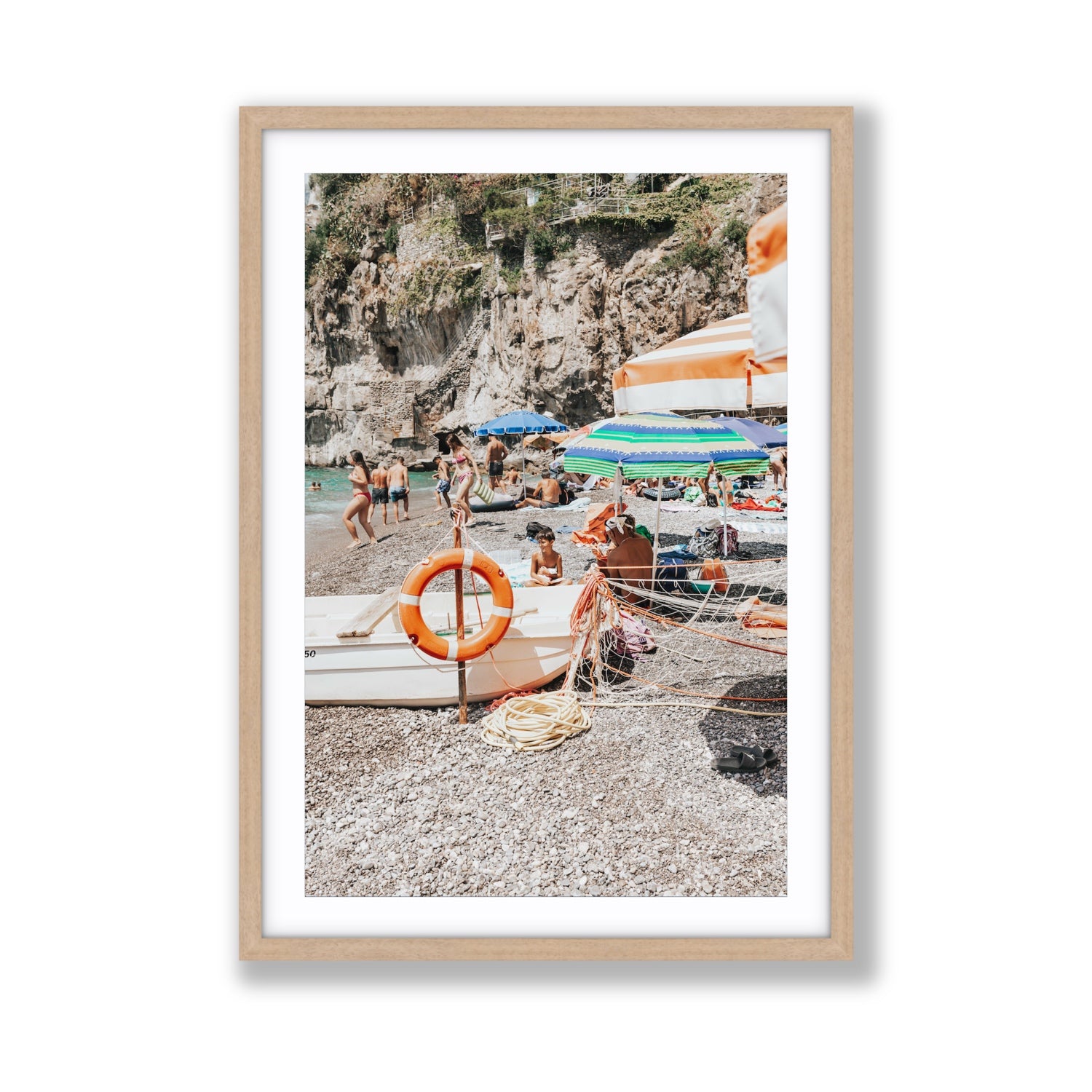 Il Ragazzo fine art print, Positano, Italy, Giant, Natural Oak Frame · Matboard, Fine Art Print