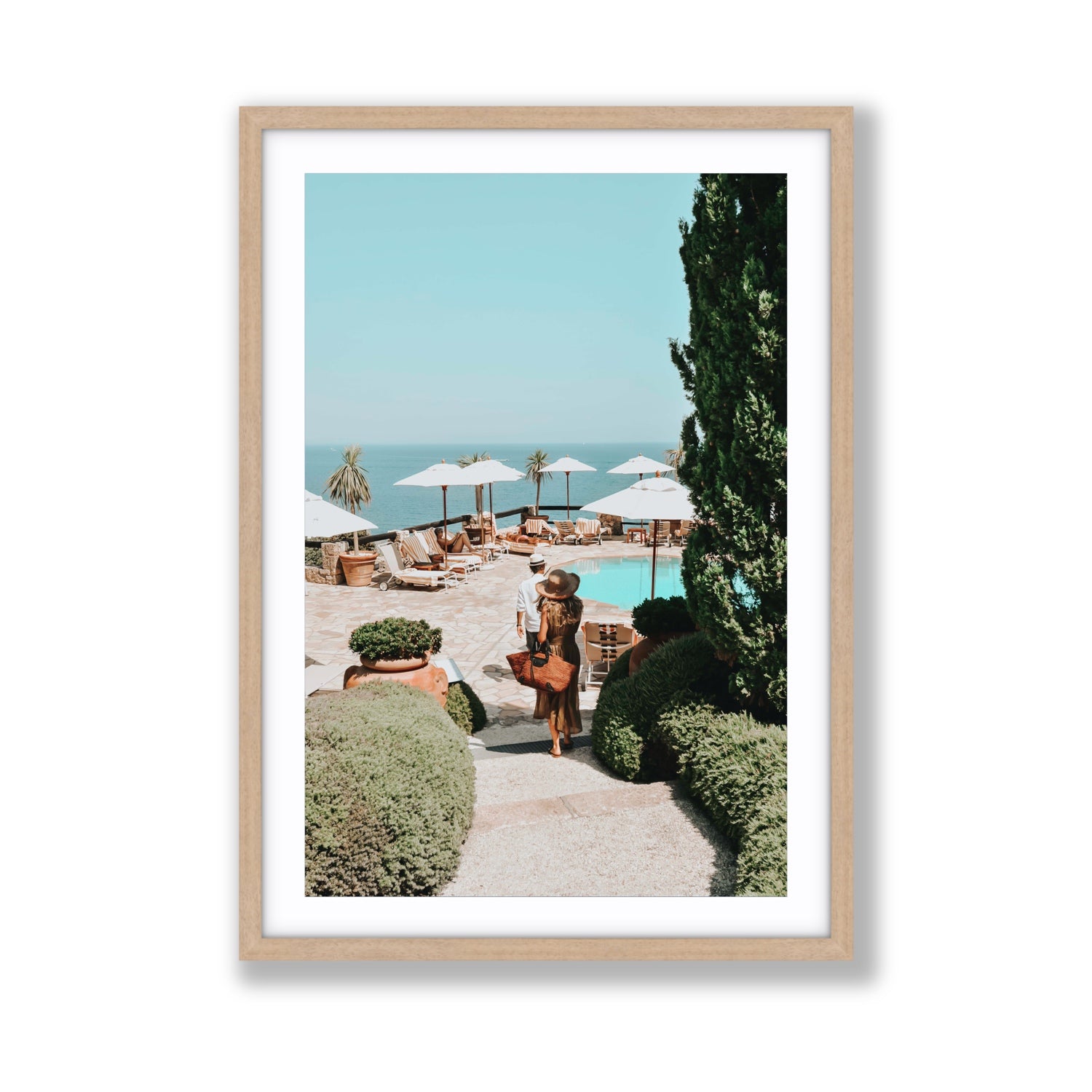 The World Is Your Catwalk Tuscany coastal wall art Giant fine art print in natural oak frame with matboard