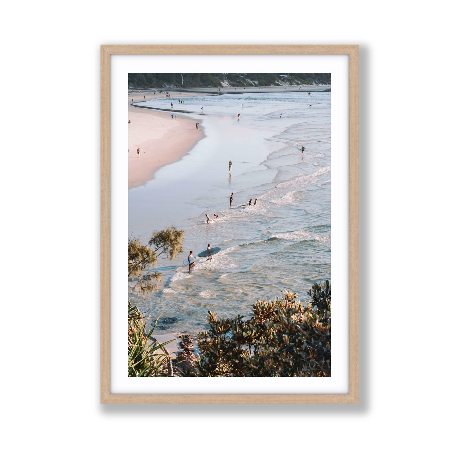 Healing Waters fine art print, Byron Bay, Australia, Giant, Natural Oak Frame · Matboard, Fine Art Print