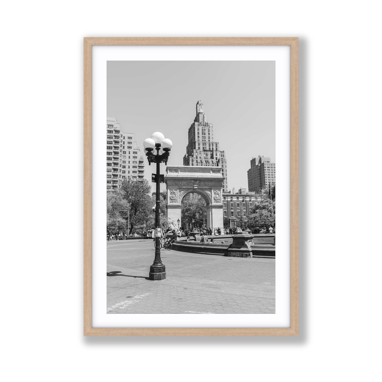Pole Position New York NYC Black & White wall art Giant fine art print in natural oak frame with matboard