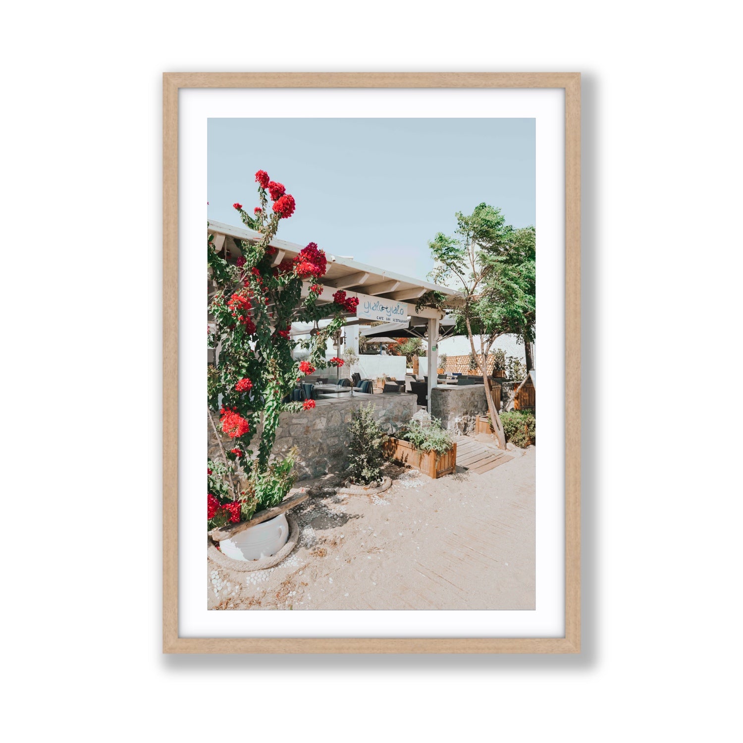 Yialo Yialo fine art print, Mykonos, Greece, Giant, Natural Oak Frame · Matboard, Fine Art Print