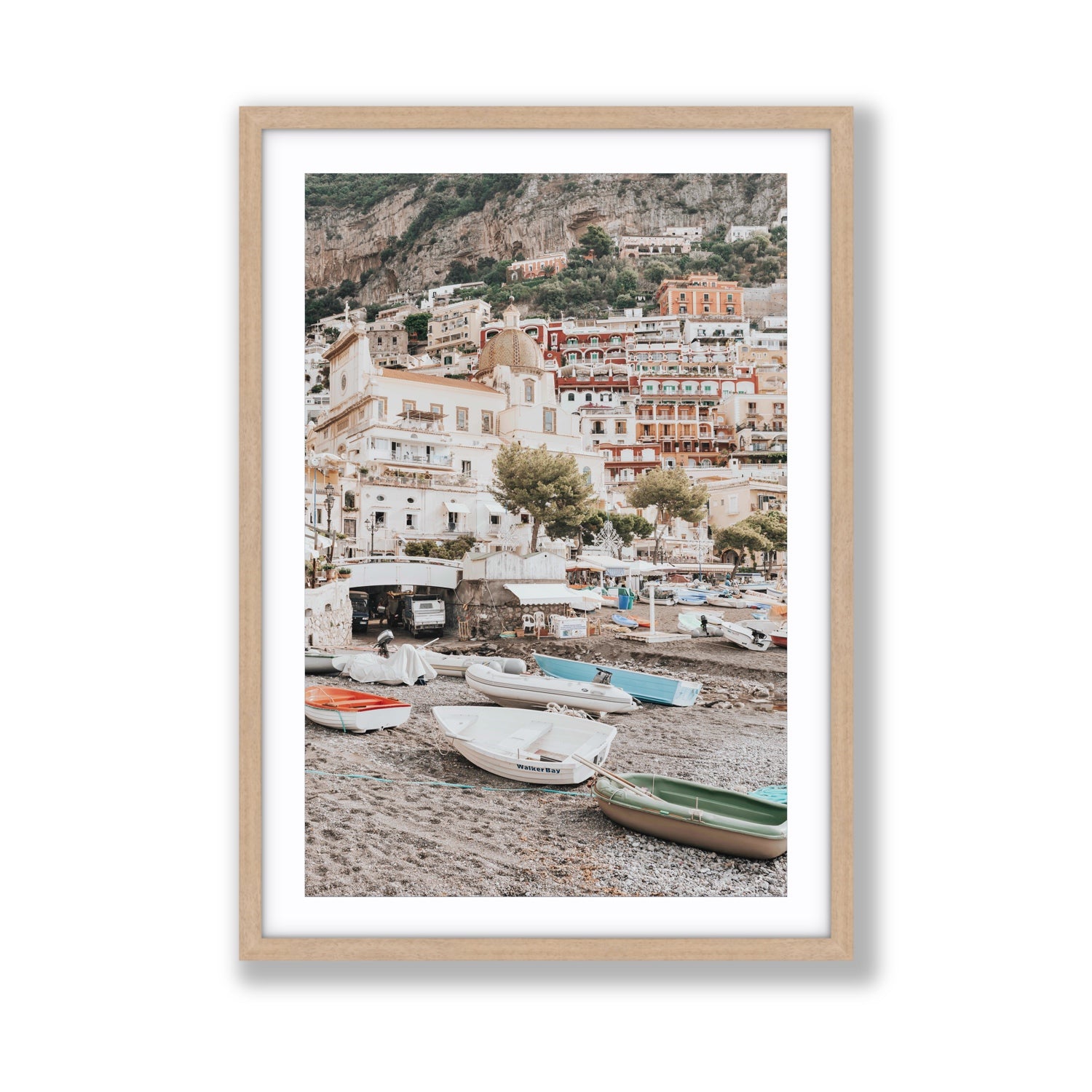 A Memory To Treasure fine art print, Positano, Italy, Giant, Natural Oak Frame · Matboard, Fine Art Print