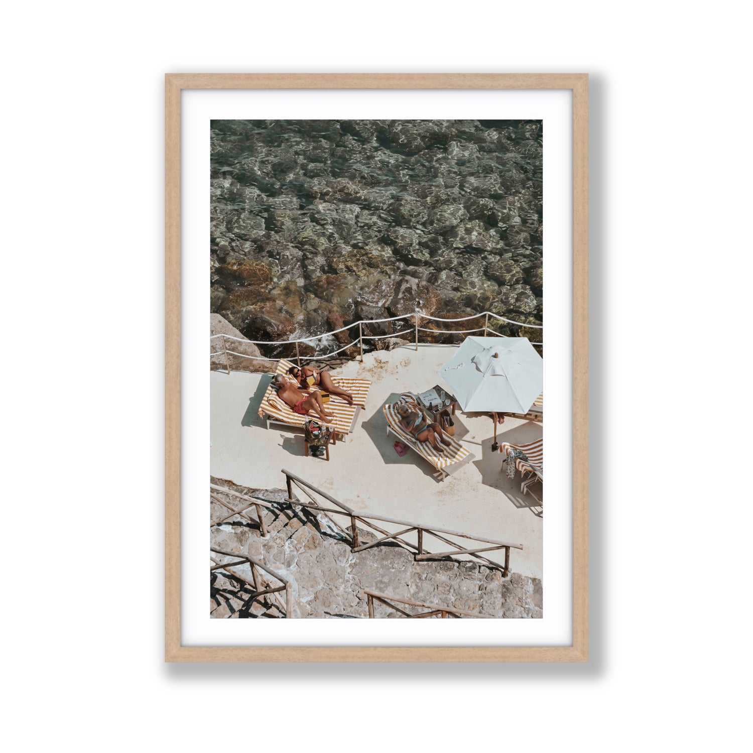 Lounge Lizards Tuscany Italian decor wall art Giant fine art print in natural oak frame with matboard