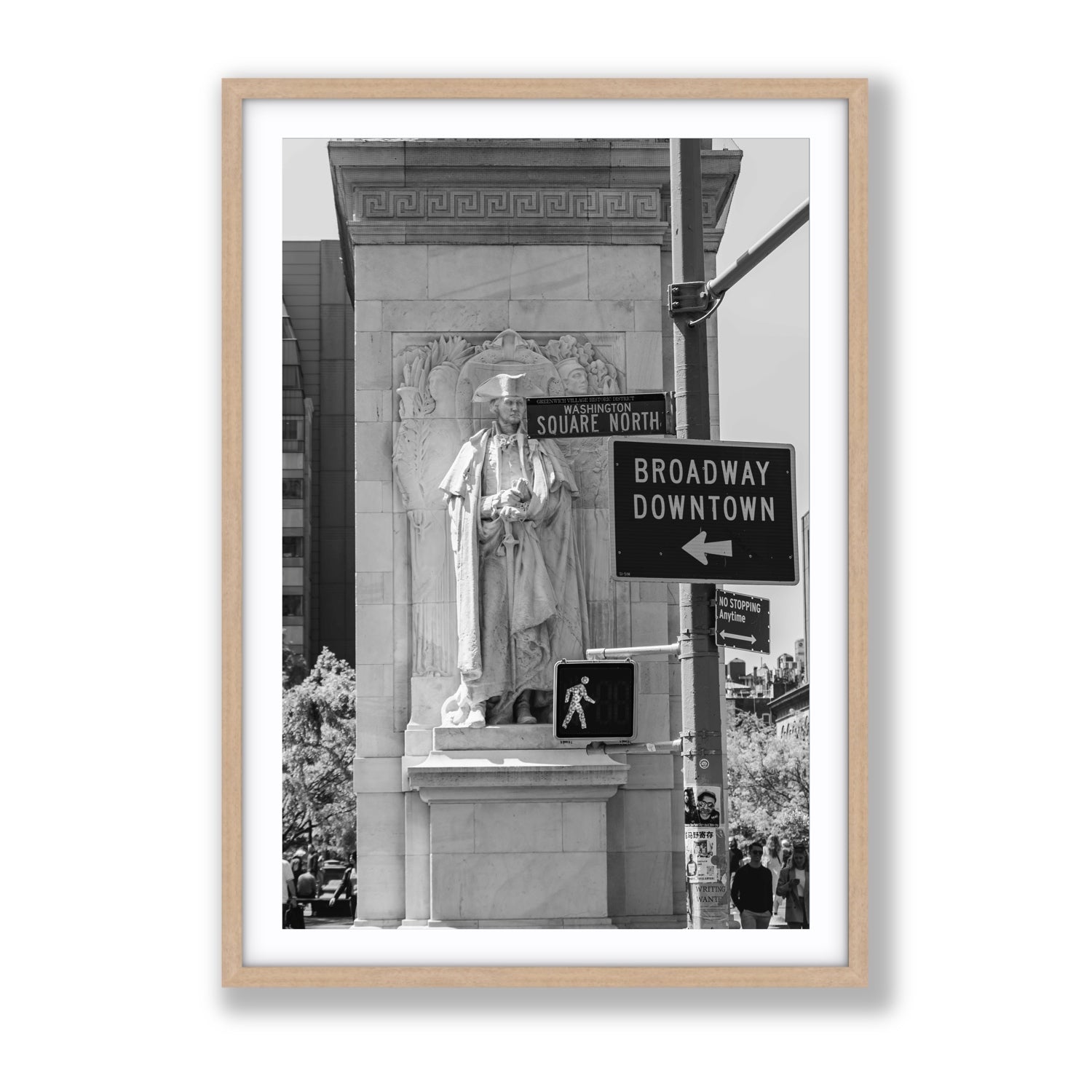 Silent Sentinels New York NYC Black & White wall art Gallery fine art print in natural oak frame with matboard