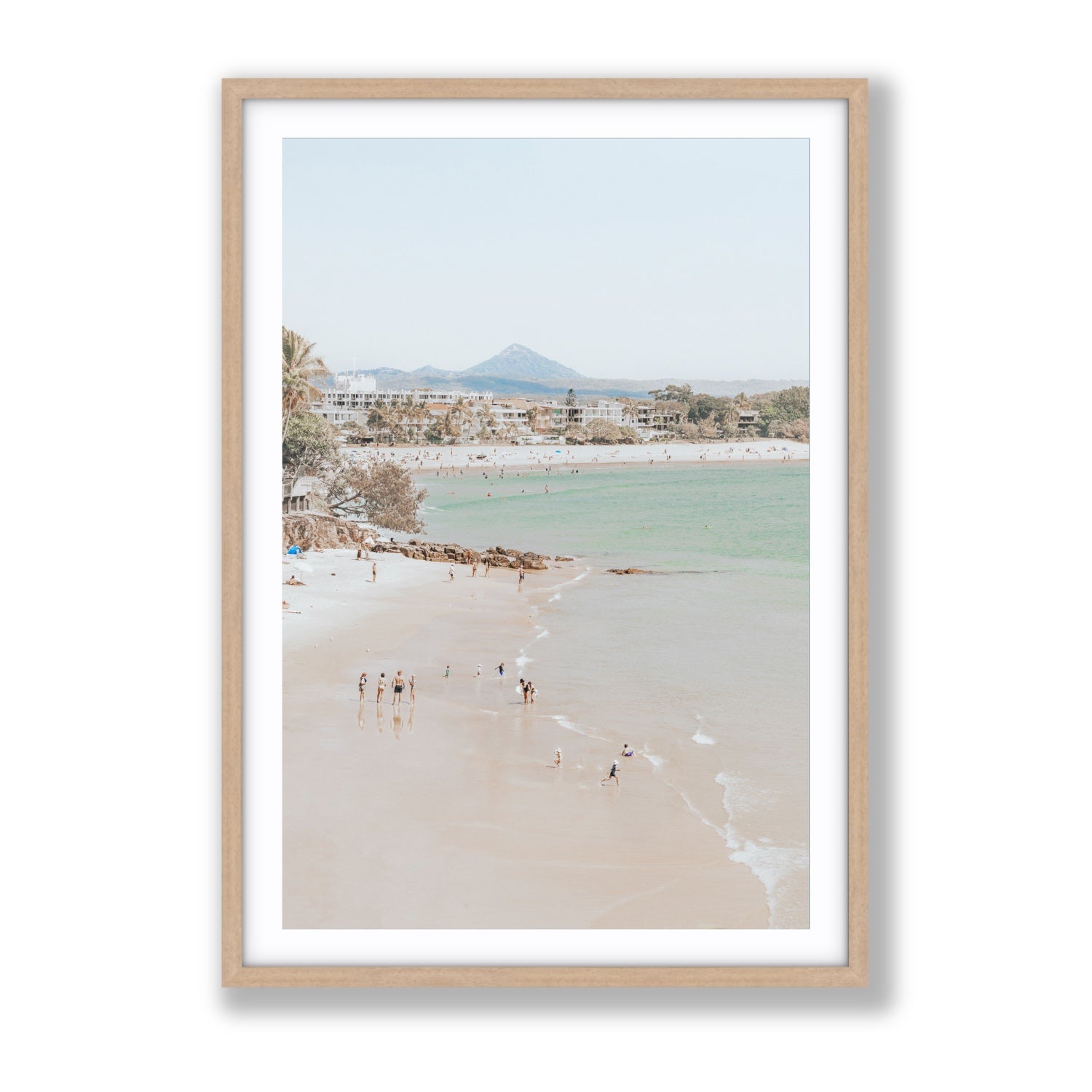 Little Cove Shallows fine art print, Noosa, Australia, coastal scenes artwork, Gallery, Natural Oak Frame · Matboard, Fine Art Print