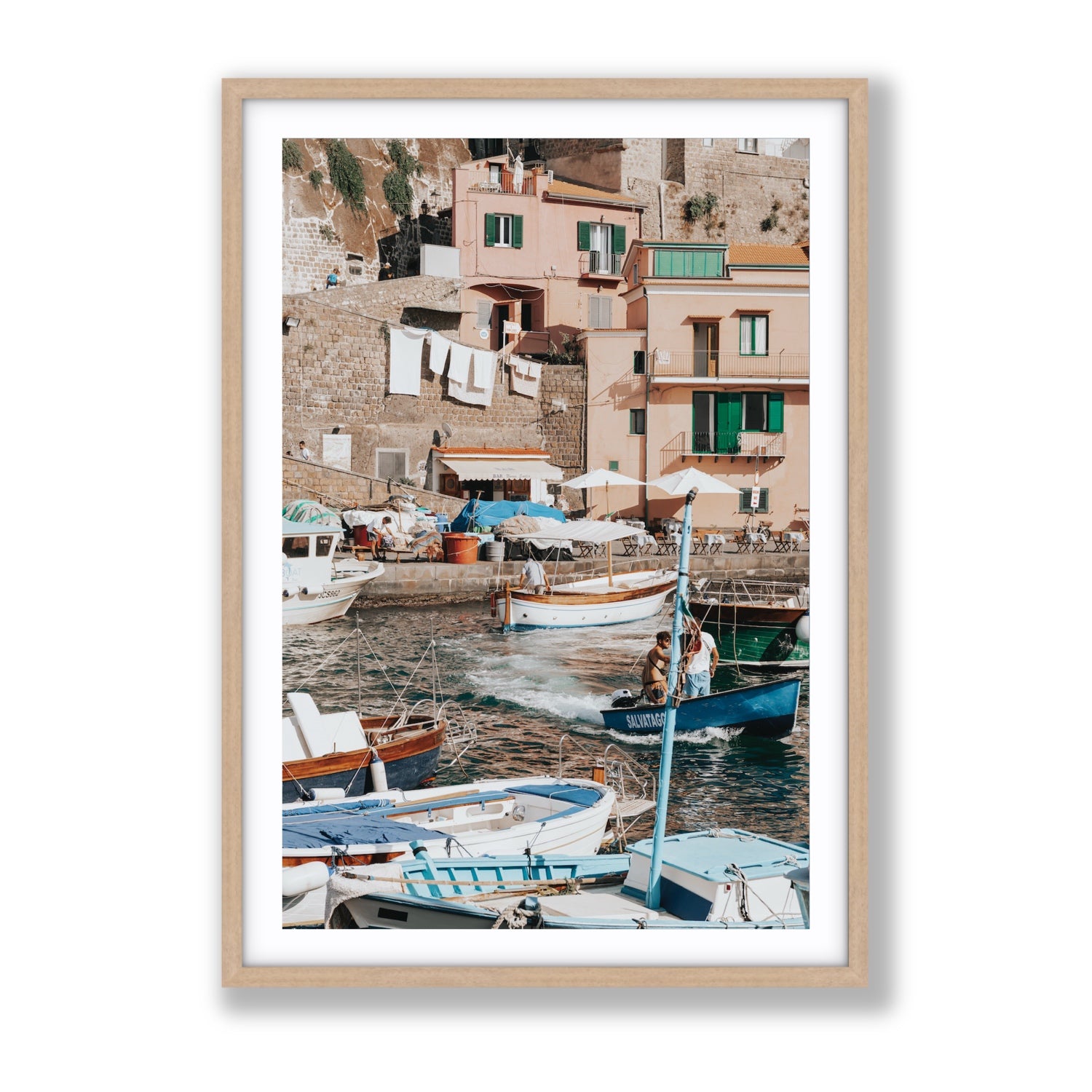 Coastal Carousel fine art print, Sorrento, Italy, Gallery, Natural Oak Frame · Matboard, Fine Art Print