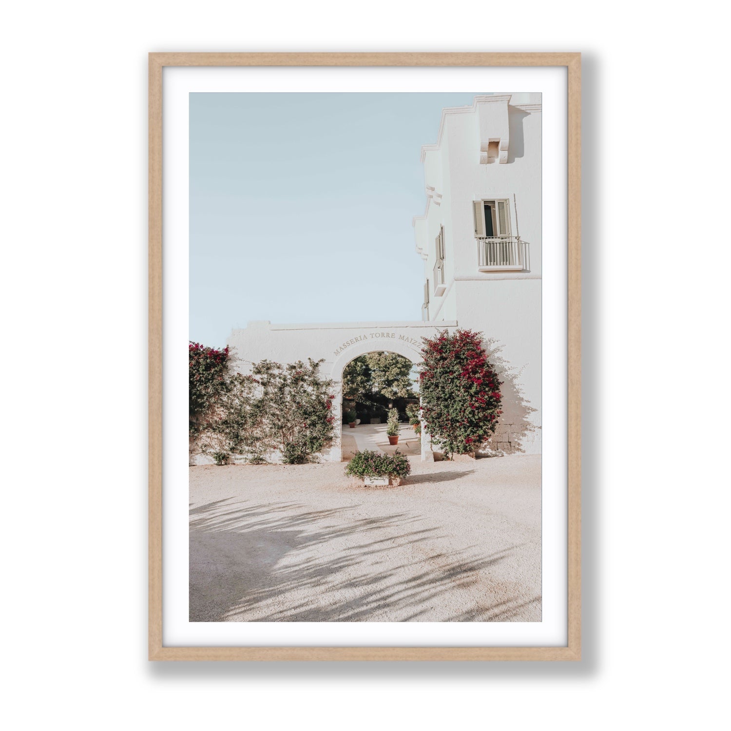Villa Retreat fine art print, Puglia, Italy, Gallery, Natural Oak Frame · Matboard, Fine Art Print
